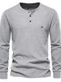 Men's Waffle-Knit Long Sleeve T-Shirt - P's One-Stop Shop 