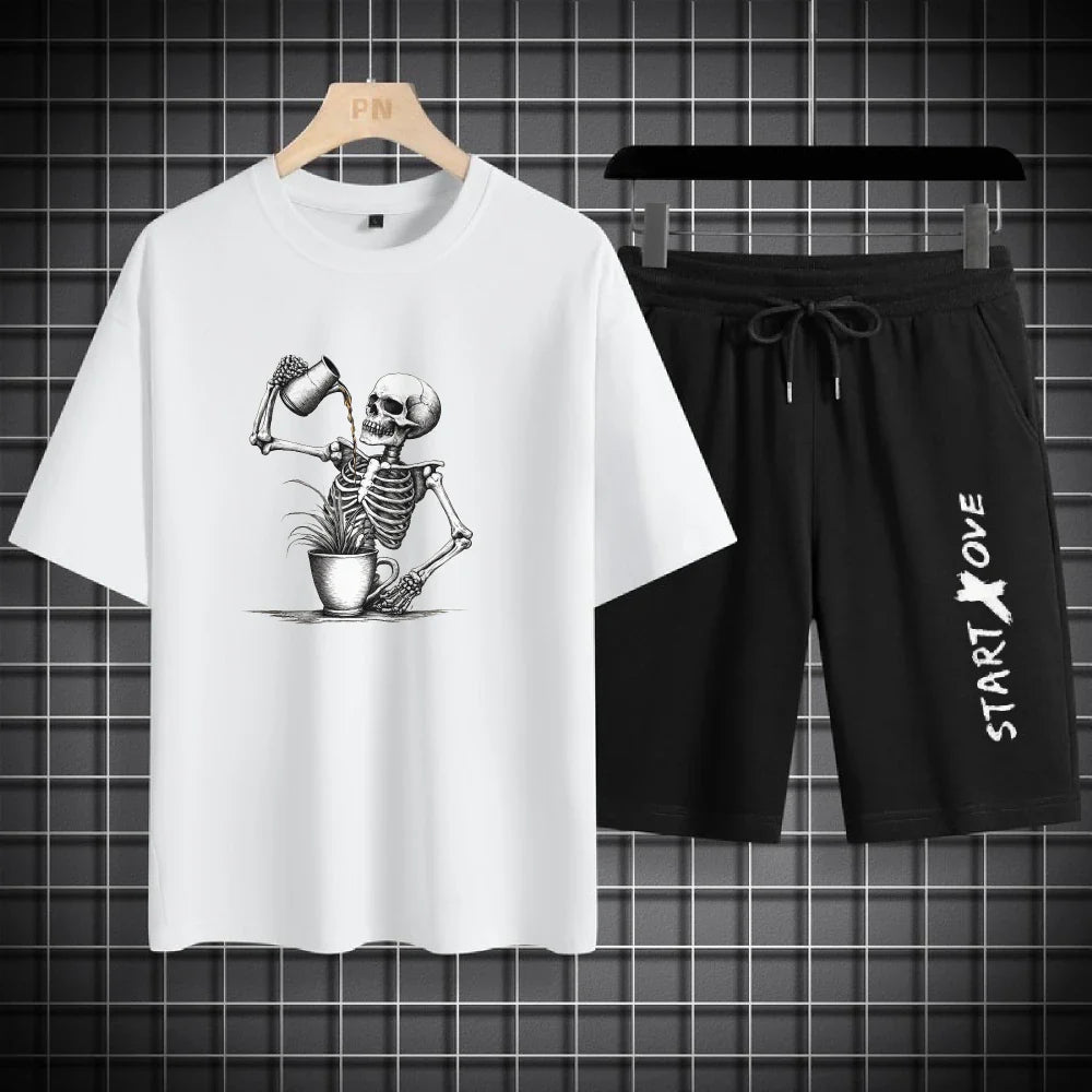 Men's Waffle Summer Casual Tracksuit Set - P's One-Stop Shop 