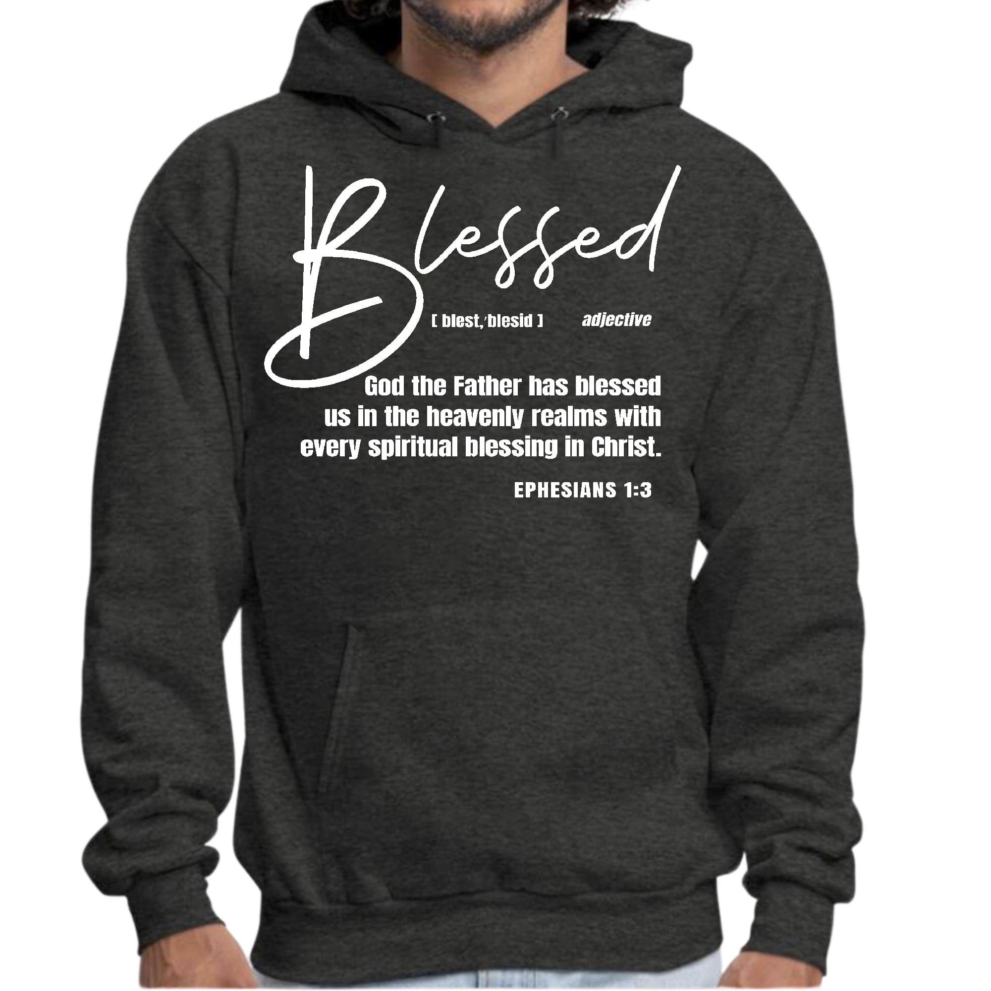 Mens Graphic Hoodie Ephesians - Blessed with Every Spiritual Blessing - P's One-Stop Shop 