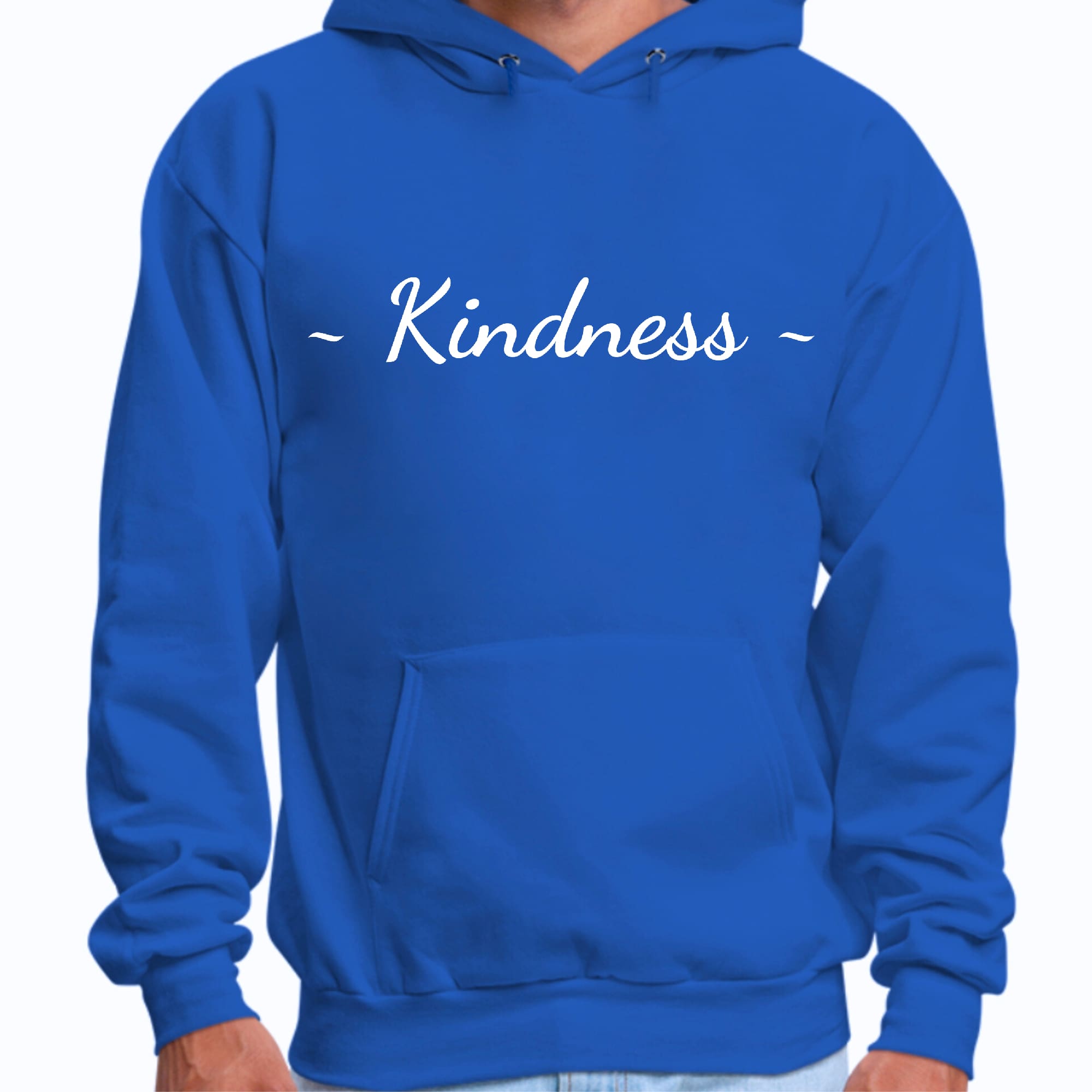 Mens Graphic Hoodie Kindness White Print - P's One-Stop Shop 