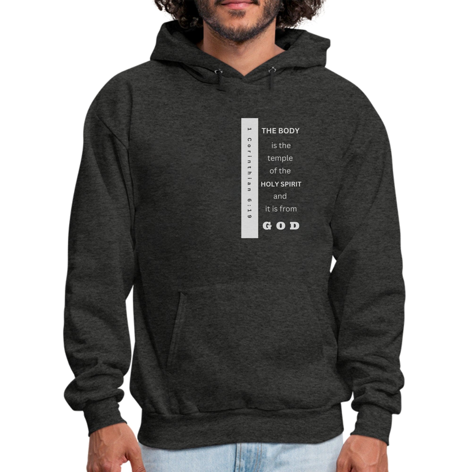 Mens Graphic Hoodie - the Body is the Temple of the Holy Spirit - P's One-Stop Shop 