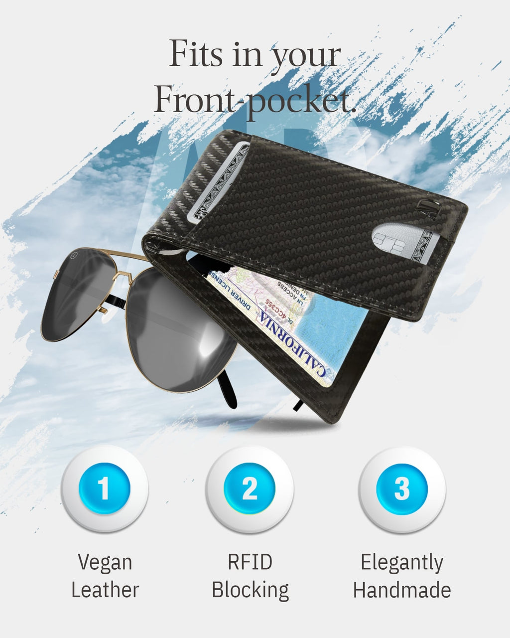 Money Clip Bifold Wallet W/ Pull Strap - P's One-Stop Shop 