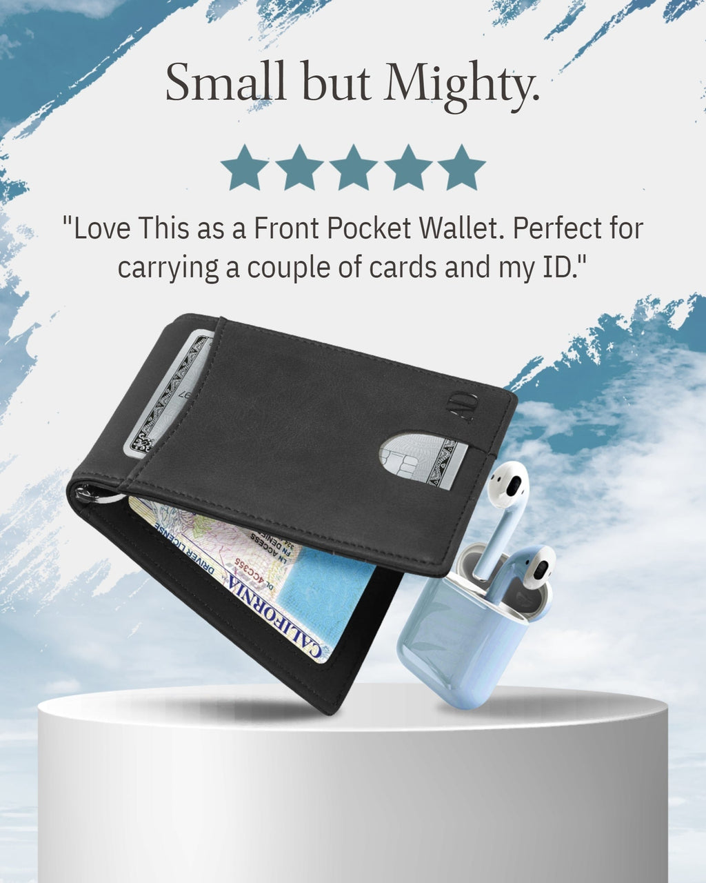 Money Clip Bifold Wallet W/ Pull Strap - P's One-Stop Shop 