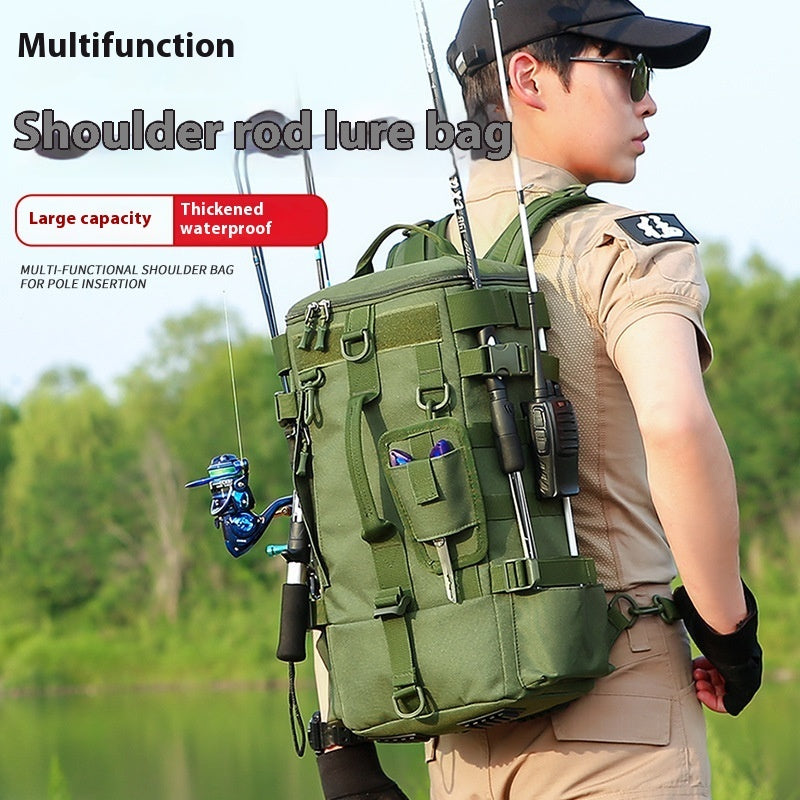 Multifunctional Hiking Backpack Waterproof Oxford Cloth Fishing Gym Bag - P's One-Stop Shop 