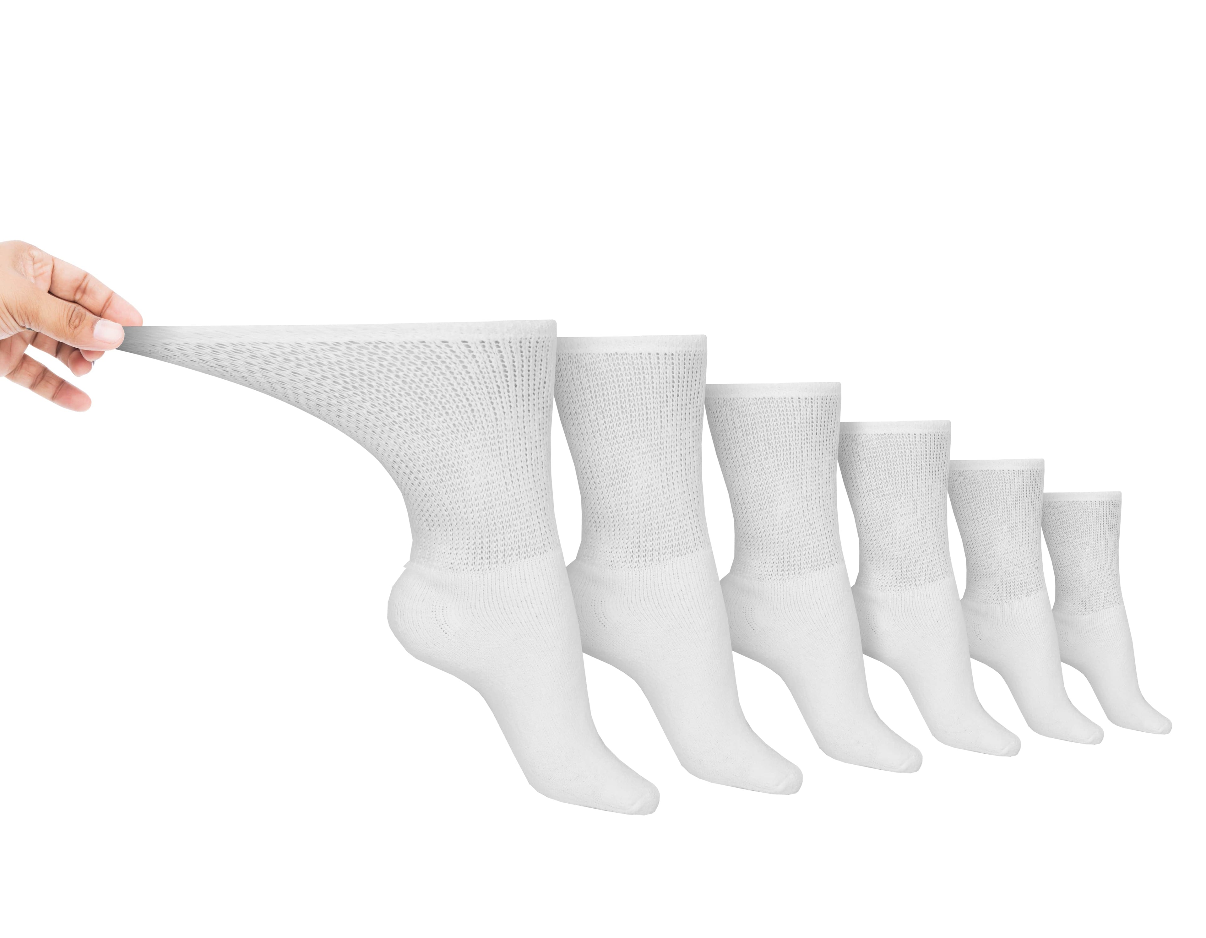 Non-binding Cotton Diabetic Crew Socks (6-pair Pack) - P's One-Stop Shop 