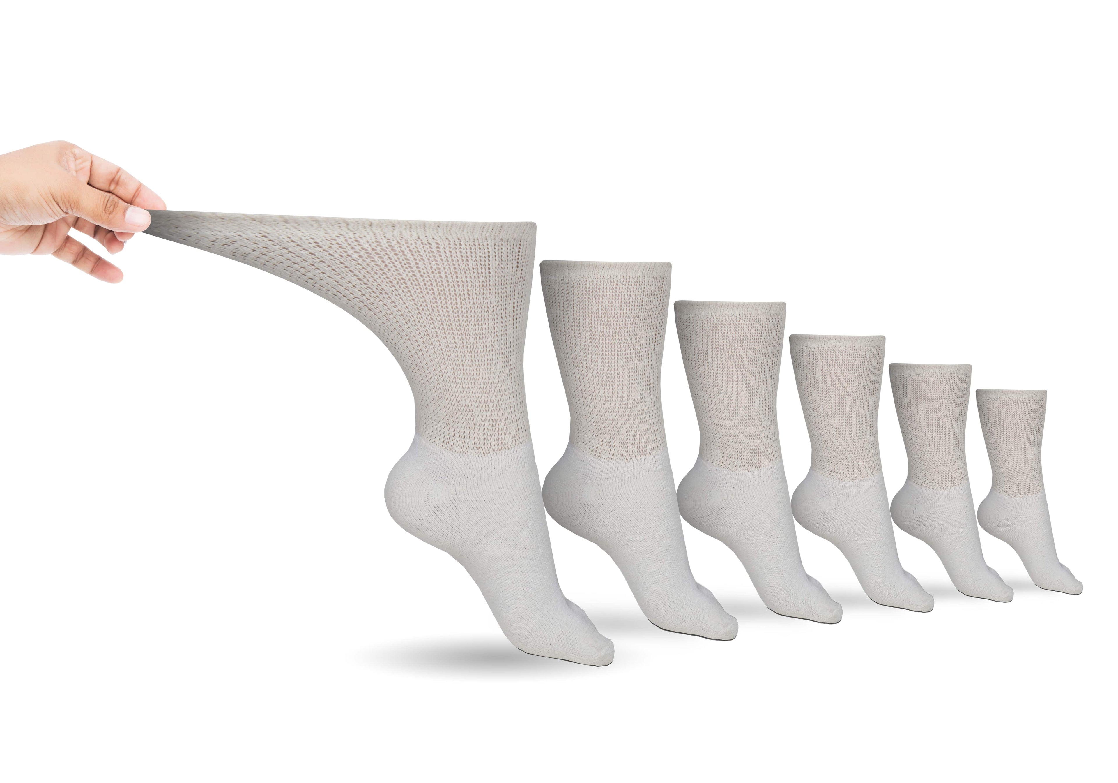 Non-binding Cotton Diabetic Crew Socks (6-pair Pack) - P's One-Stop Shop 