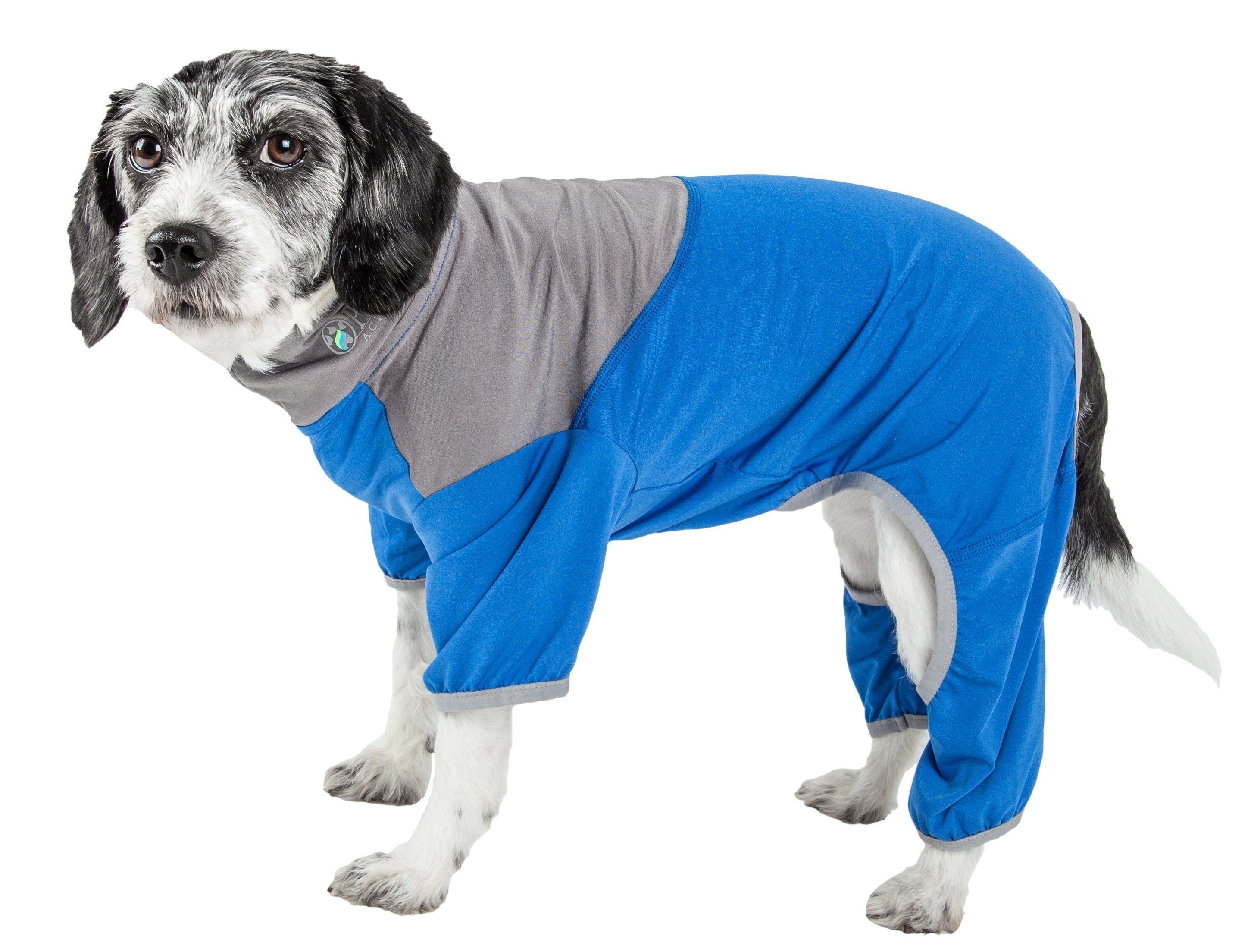 Pet Life ®  Active 'Embarker' 4-Way Stretch Fitness Yoga Full Body Dog Tracksuit - P's One-Stop Shop 