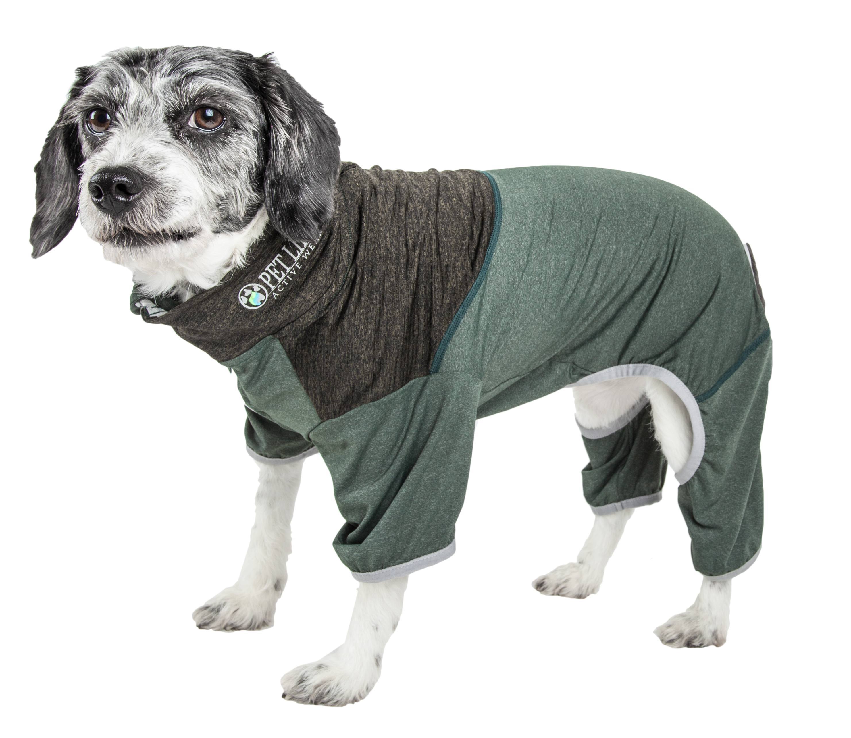 Pet Life ®  Active 'Embarker' 4-Way Stretch Fitness Yoga Full Body Dog Tracksuit - P's One-Stop Shop 