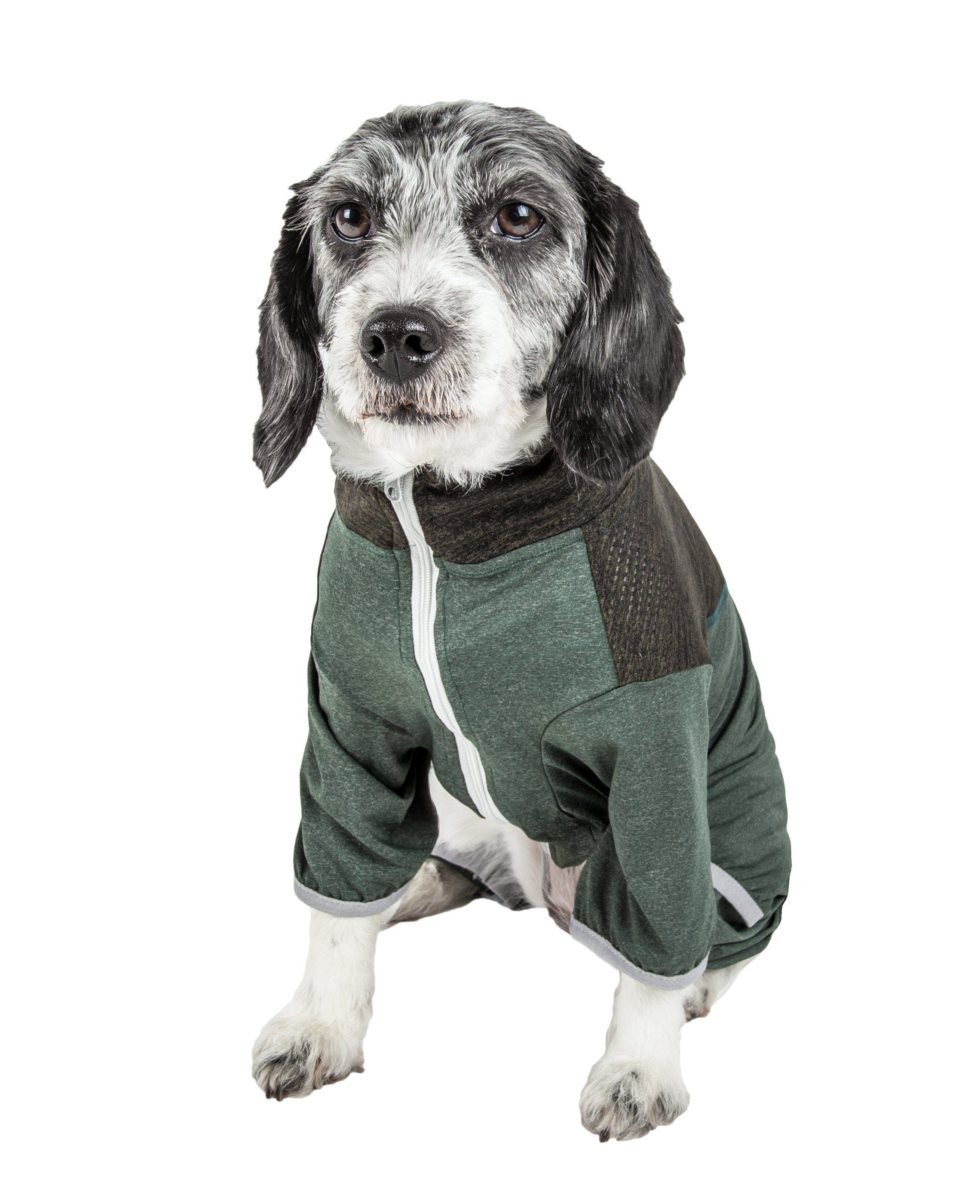 Pet Life ®  Active 'Embarker' 4-Way Stretch Fitness Yoga Full Body Dog Tracksuit - P's One-Stop Shop 
