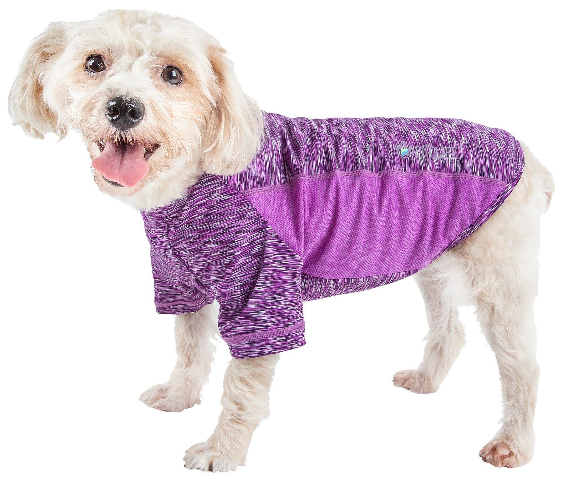 Pet Life ® Active 'Warf Speed' Heathered Ultra-Stretch Yoga Fitness Dog T-Shirt - P's One-Stop Shop 