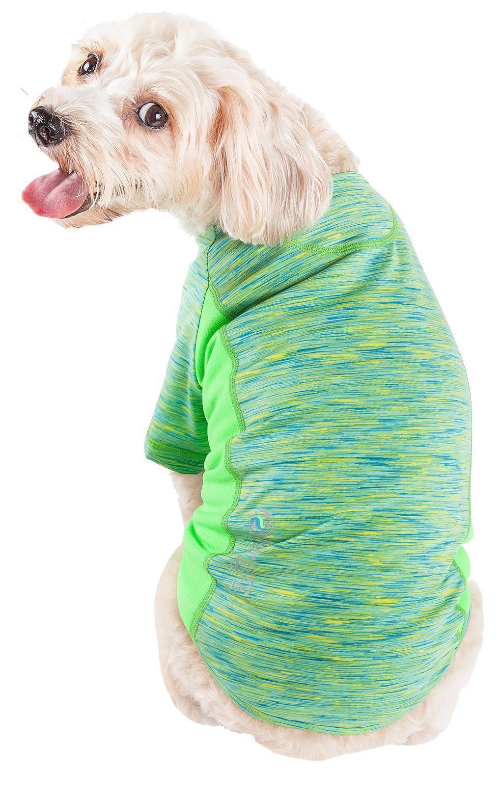 Pet Life ® Active 'Warf Speed' Heathered Ultra-Stretch Yoga Fitness Dog T-Shirt - P's One-Stop Shop 