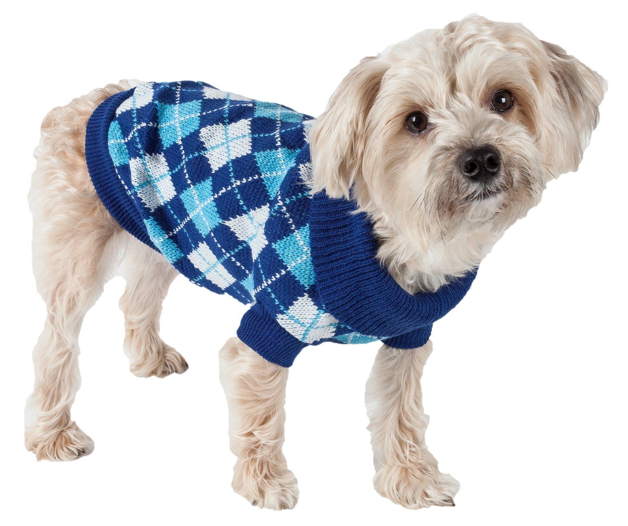 Pet Life ® 'Argyle Style' Ribbed Knitted Fashion Designer Dog Sweater - P's One-Stop Shop 