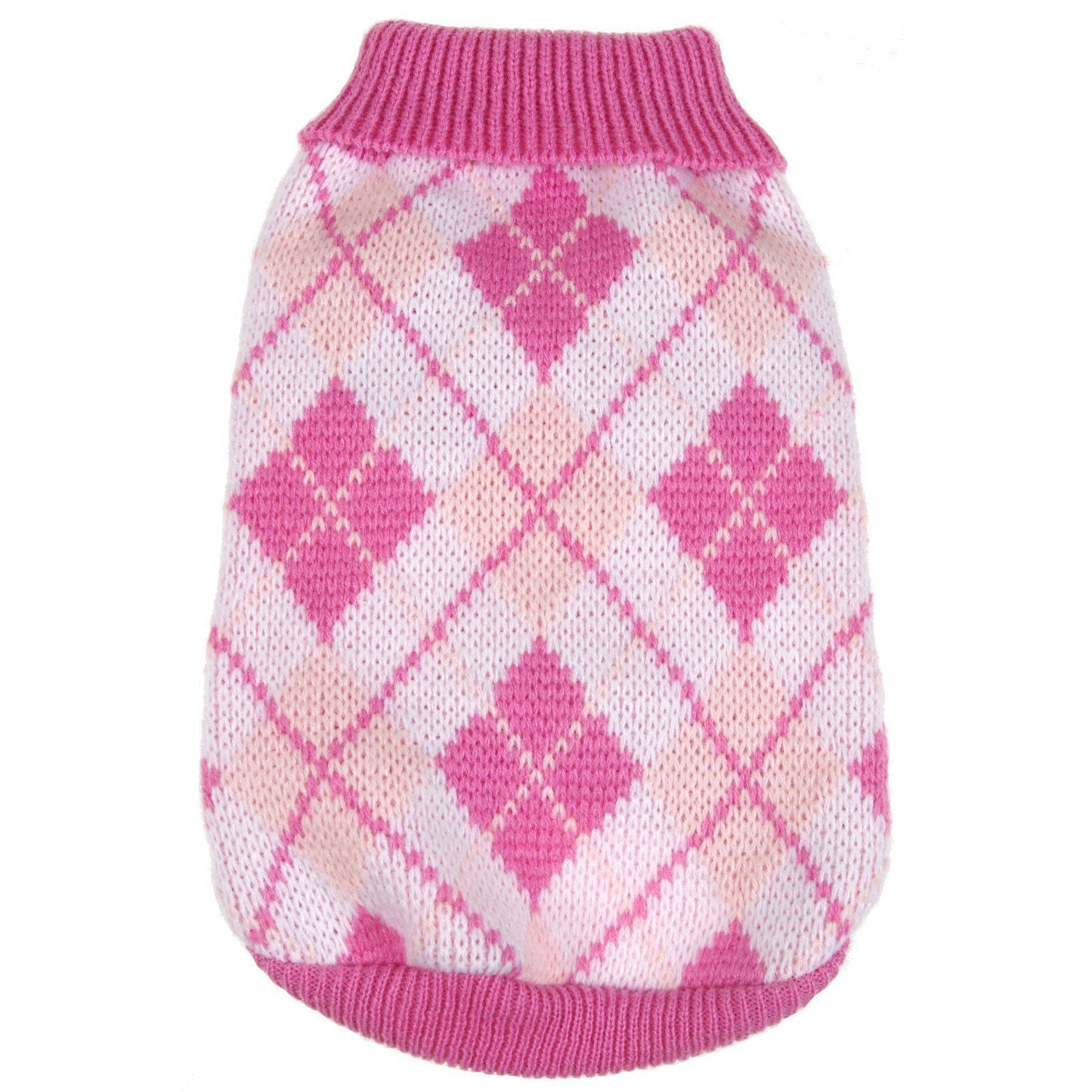 Pet Life ® 'Argyle Style' Ribbed Knitted Fashion Designer Dog Sweater - P's One-Stop Shop 