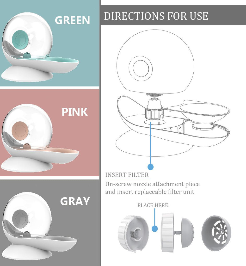Pet Life ® 'Auto-Myst' 2-in-1 Filtered Water Dispenser and Food Bowl - Replacement Filters - 6 Pack - P's One-Stop Shop 