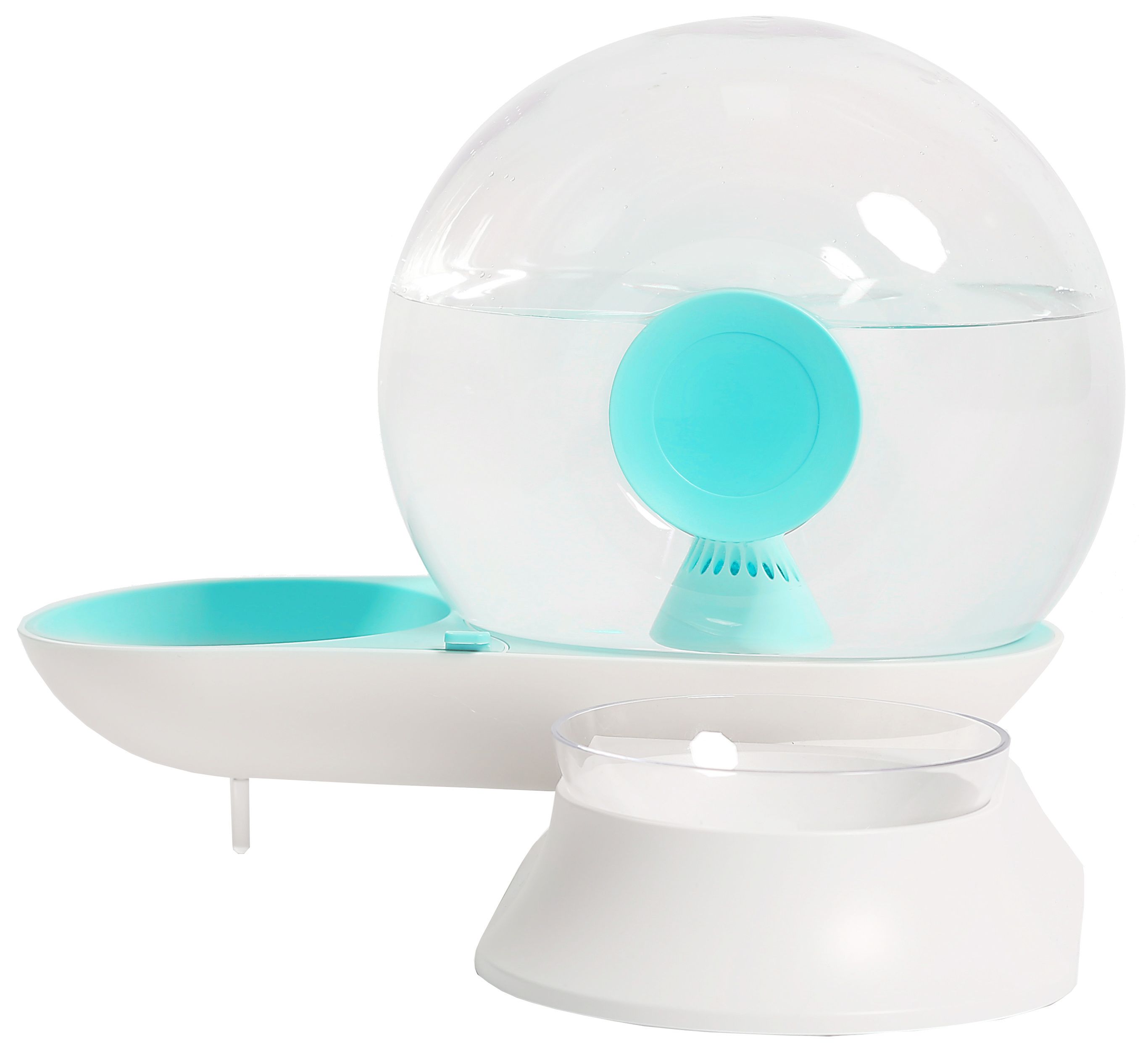 Pet Life ® 'Auto-Myst' Snail Shaped 2-in-1 Automated Gravity Pet Filtered Water Dispenser and Food Bowl - P's One-Stop Shop 