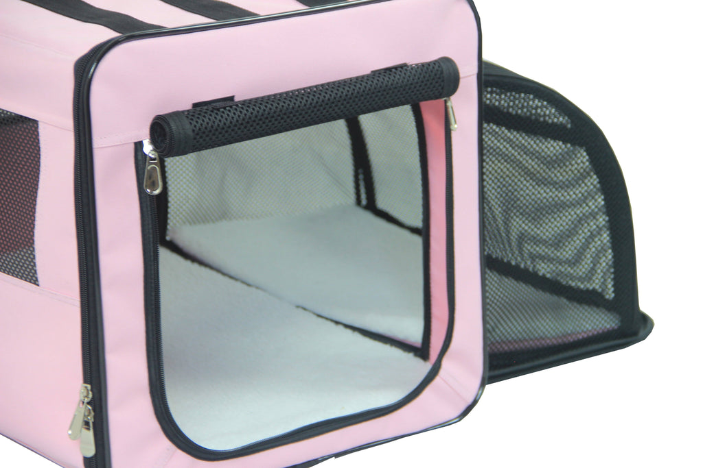 Pet Life ® 'Capacious' Dual-Sided Expandable Spacious Wire Folding Collapsible Lightweight Pet Dog Crate Carrier House - P's One-Stop Shop 