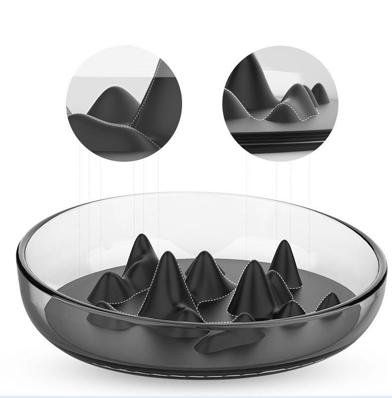 Pet Life ® 'Cirlicue' Mountain Shaped Modern Slow Feeding Pet Bowl - P's One-Stop Shop 