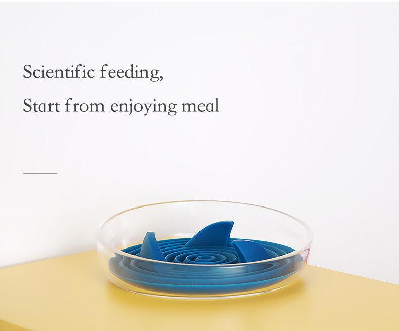 Pet Life ® 'Cirlicue' Shark Fin Shaped Modern Slow Feeding Pet Bowl - P's One-Stop Shop 