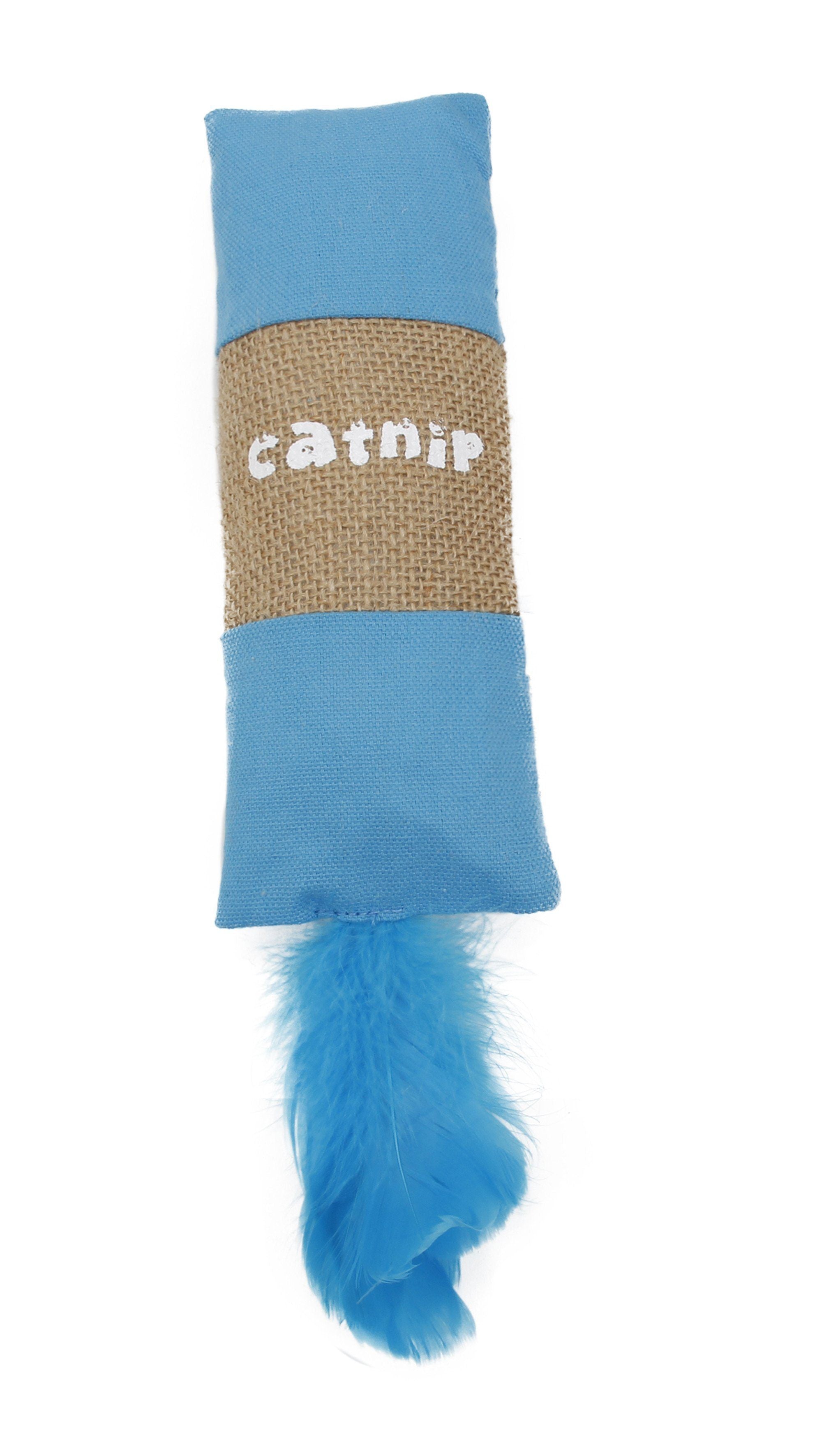 Pet Life ® 'Duffle Feathered' Squeak and Crinkle Teaser Plush Cat Toy - P's One-Stop Shop 
