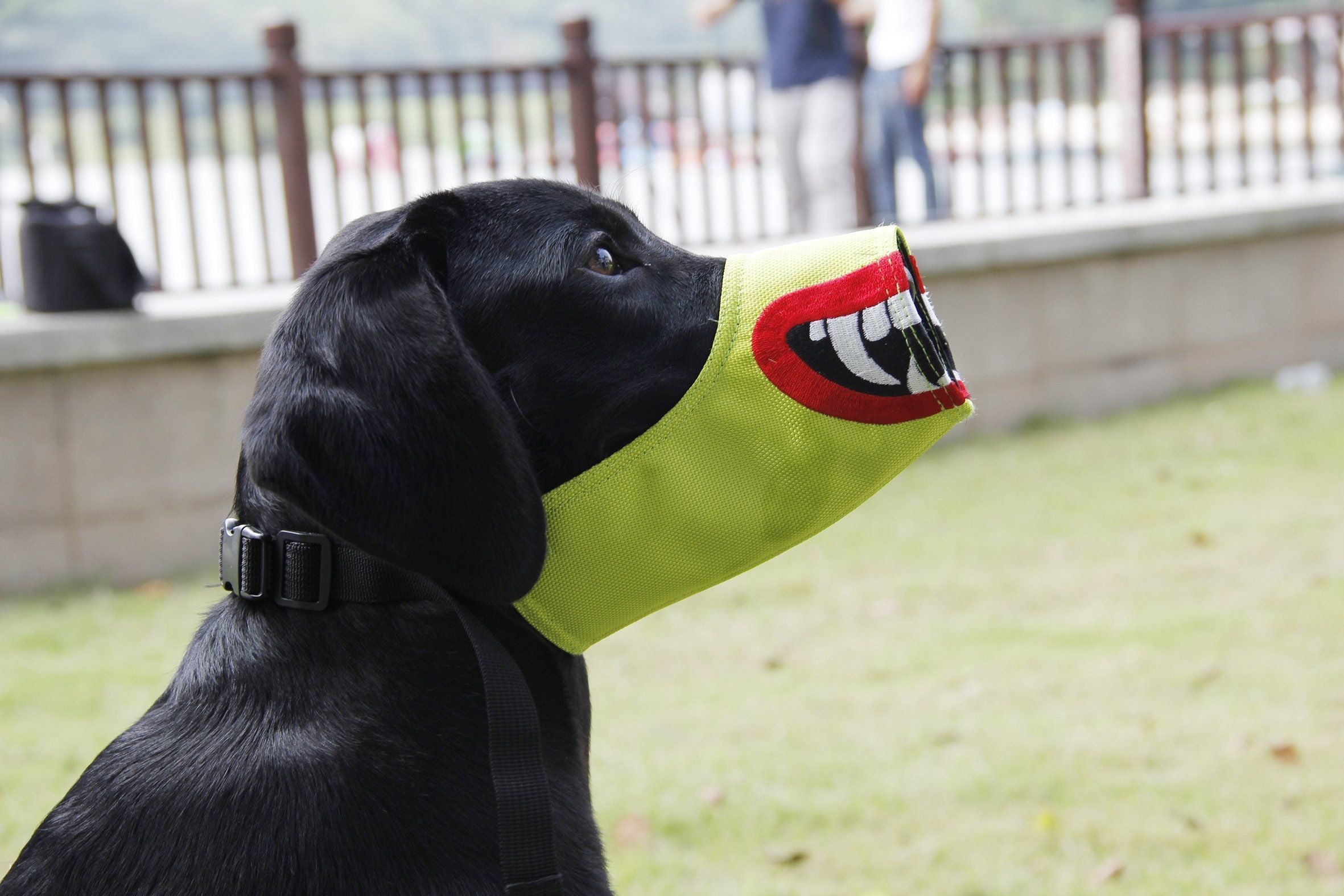 Pet Life ® 'Funimation' Animated Nylon Mesh Protective Travel Anti-Bark Dog Muzzle - P's One-Stop Shop 