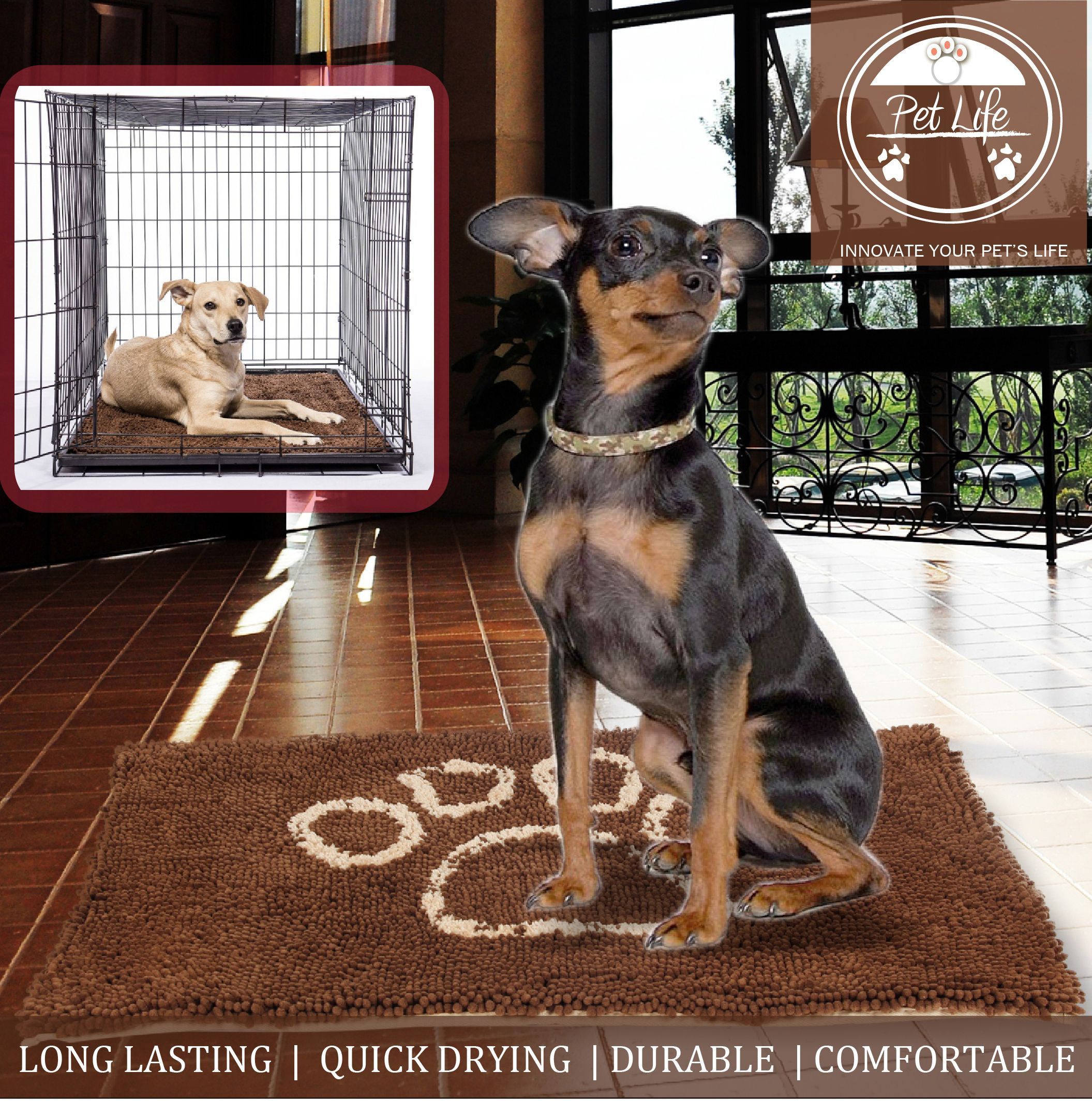 Pet Life ® 'Fuzzy' Quick-Drying Anti-Skid and Machine Washable Dog Mat - P's One-Stop Shop 