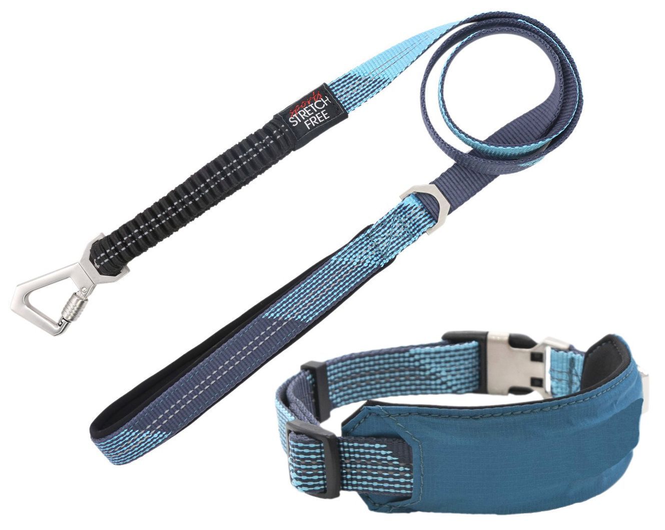 Pet Life ® 'Geo-prene' 2-in-1 Shock Absorbing Neoprene Padded Reflective Dog Leash and Collar - P's One-Stop Shop 