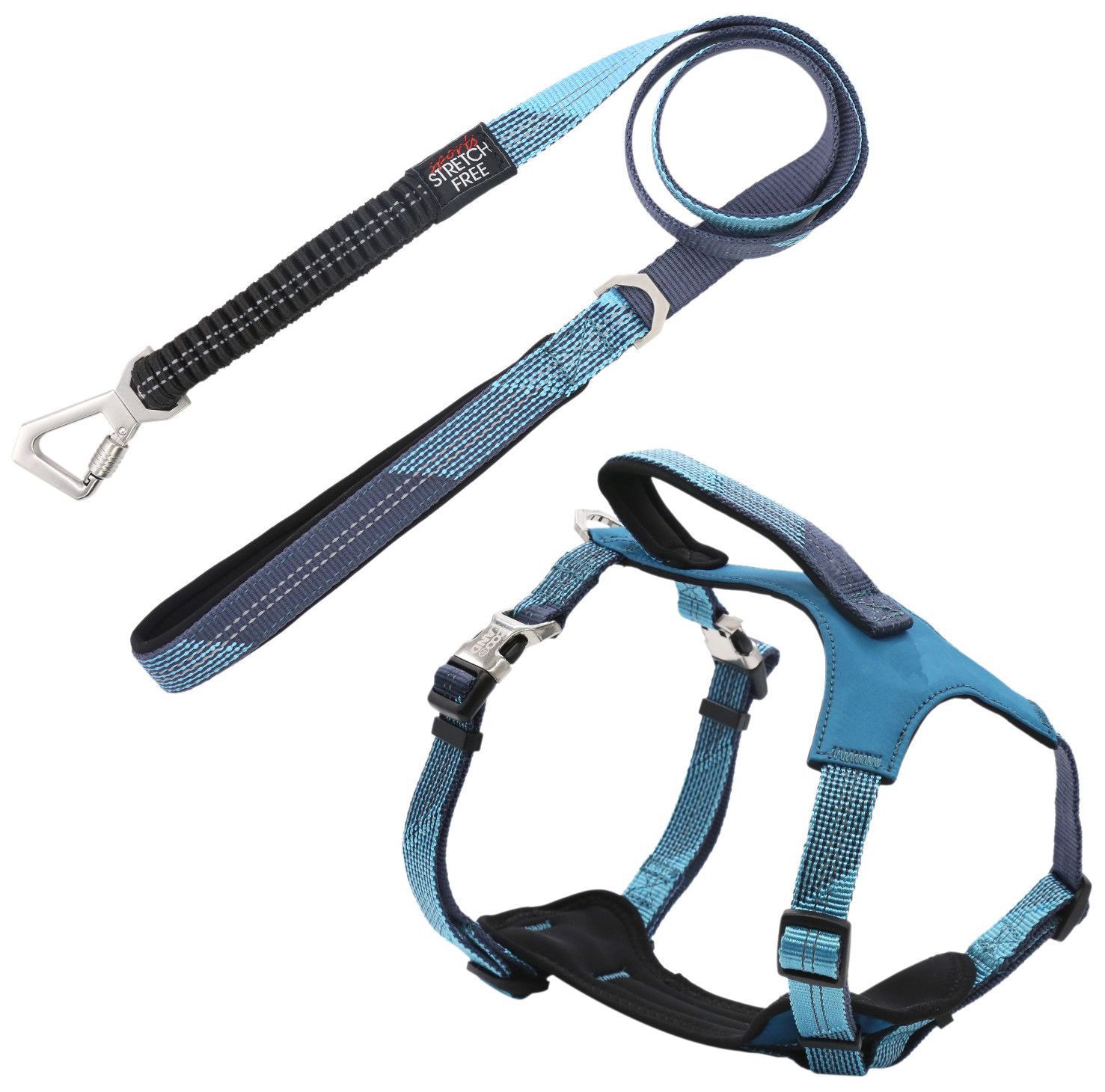 Pet Life ® 'Geo-prene' 2-in-1 Shock Absorbing Neoprene Padded Reflective Dog Leash and Harness - P's One-Stop Shop 