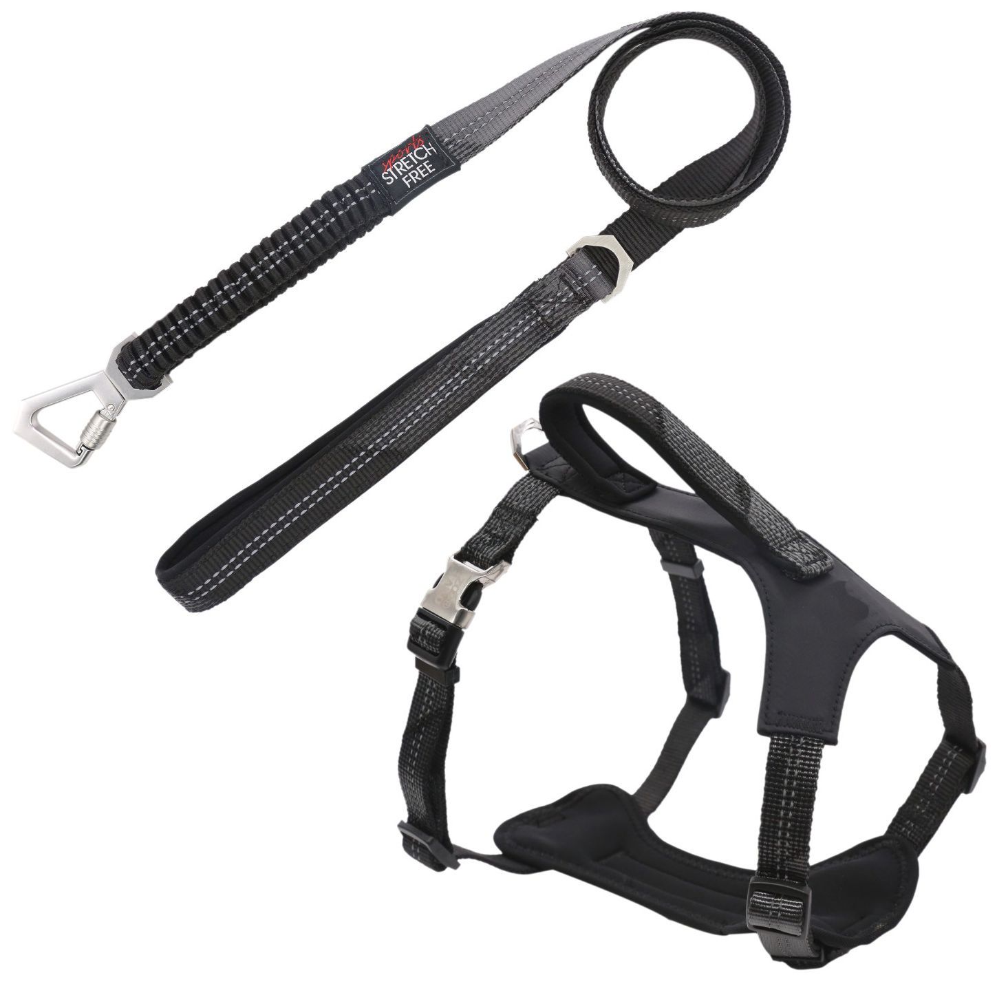 Pet Life ® 'Geo-prene' 2-in-1 Shock Absorbing Neoprene Padded Reflective Dog Leash and Harness - P's One-Stop Shop 