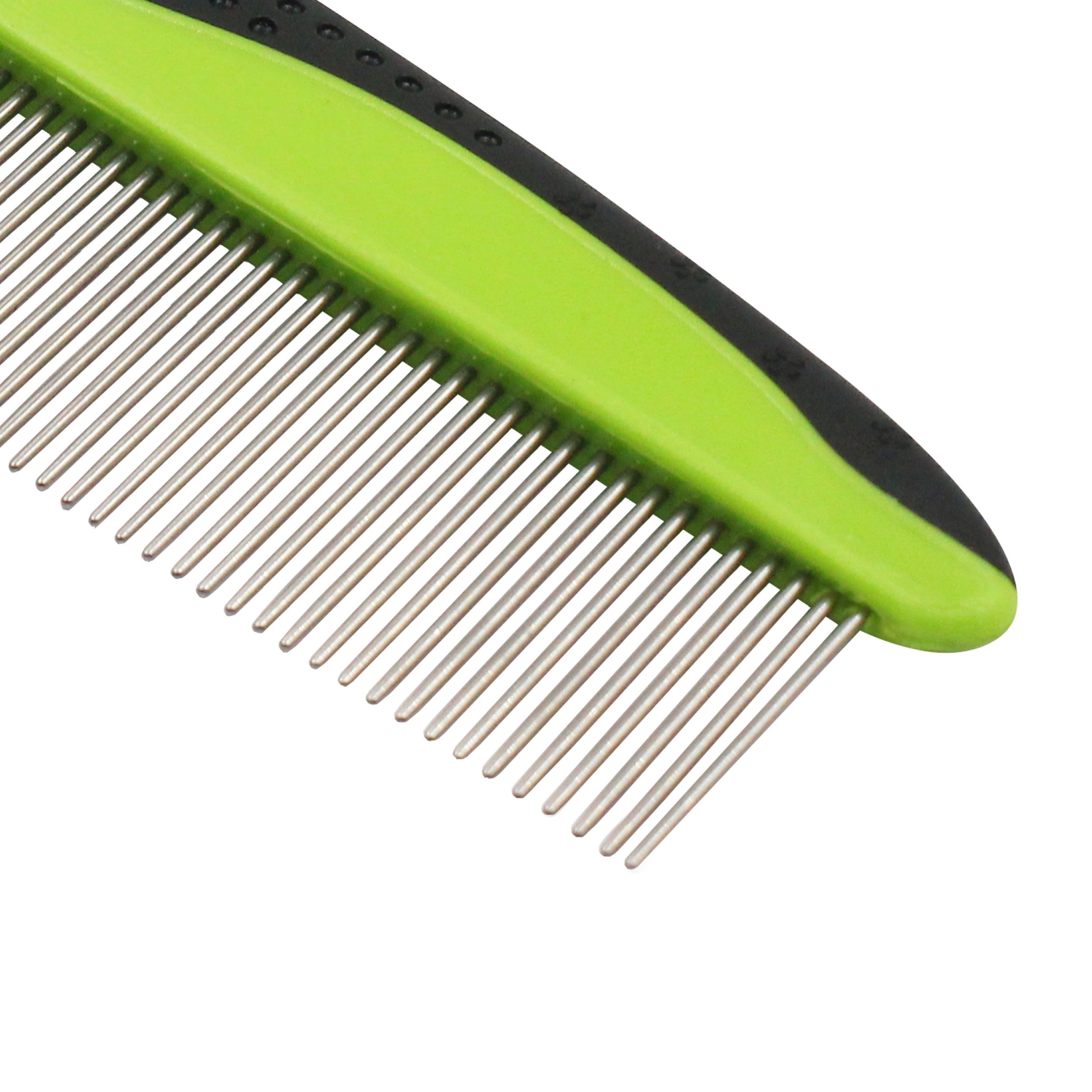Pet Life ® Grip Ease' Wide and Narrow Tooth Grooming Pet Comb - P's One-Stop Shop 