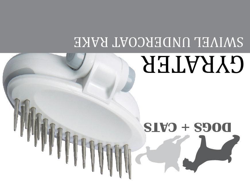 Pet Life ® 'Gyrater' Swivel Travel Dual-Rowed Grooming Undercoat Pet Rake - P's One-Stop Shop 