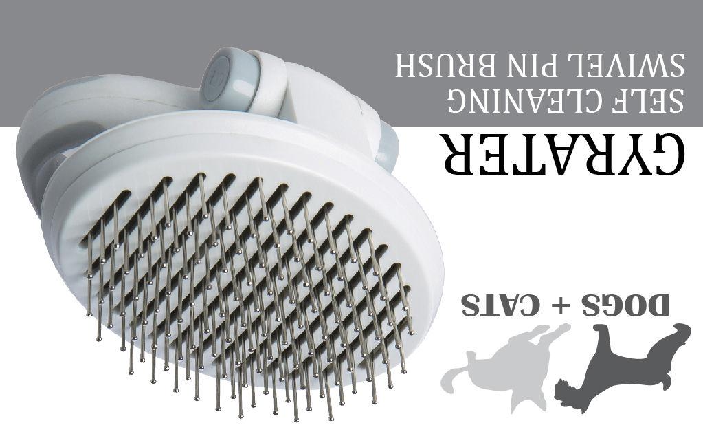 Pet Life ® 'Gyrater' Travel Self-Cleaning Swivel Grooming Pet Pin Brush - P's One-Stop Shop 