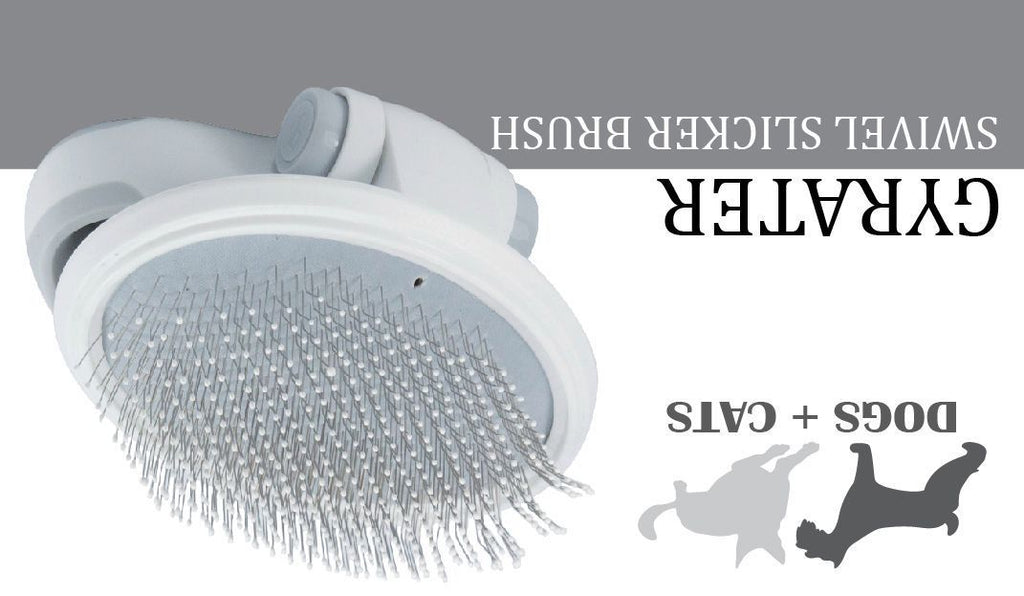 Pet Life ® 'Gyrater' Travel Swivel Pet Grooming Slicker Brush - P's One-Stop Shop 