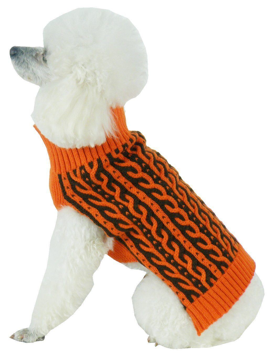 Pet Life ® 'Harmonious' Dual Color Weaved Heavy Cable Knitted Fashion Designer Dog Sweater - P's One-Stop Shop 