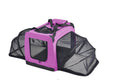 Pet Life ®  'Hounda Accordion' Metal Framed Soft-Folding Collapsible Dual-Sided Expandable Pet Dog Crate - P's One-Stop Shop 