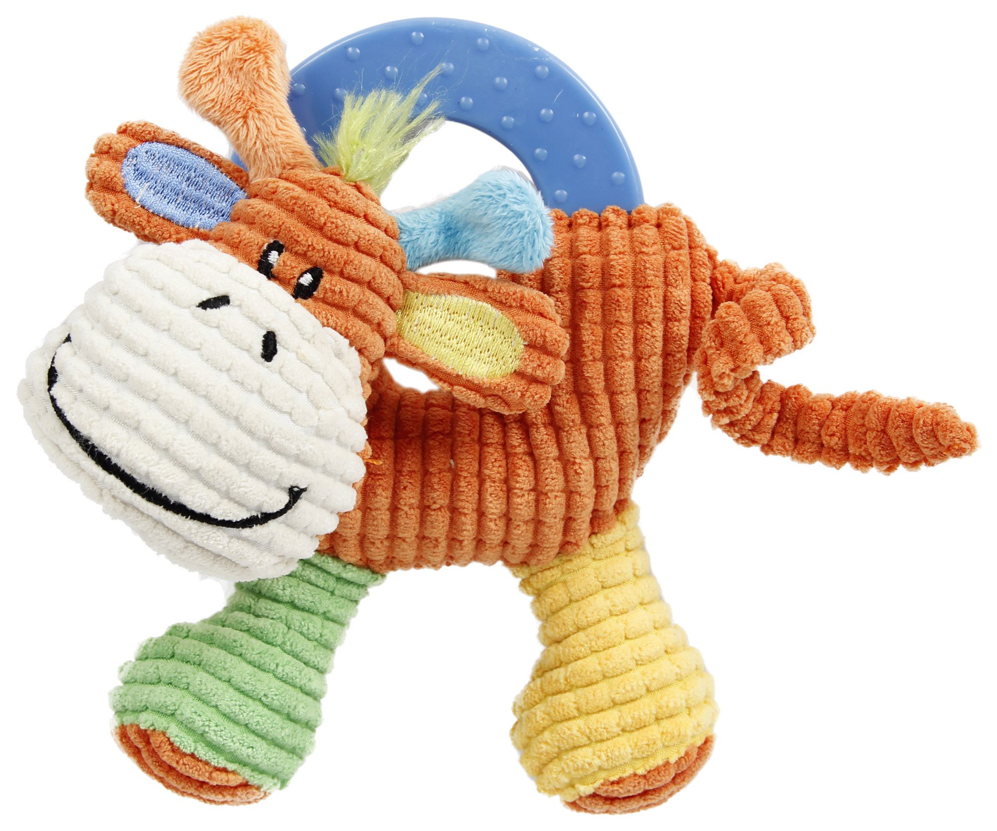 Pet Life ® 'Moo-cifier' Plush Squeaking and Rubber Teething Newborn Puppy Dog Toy - P's One-Stop Shop 