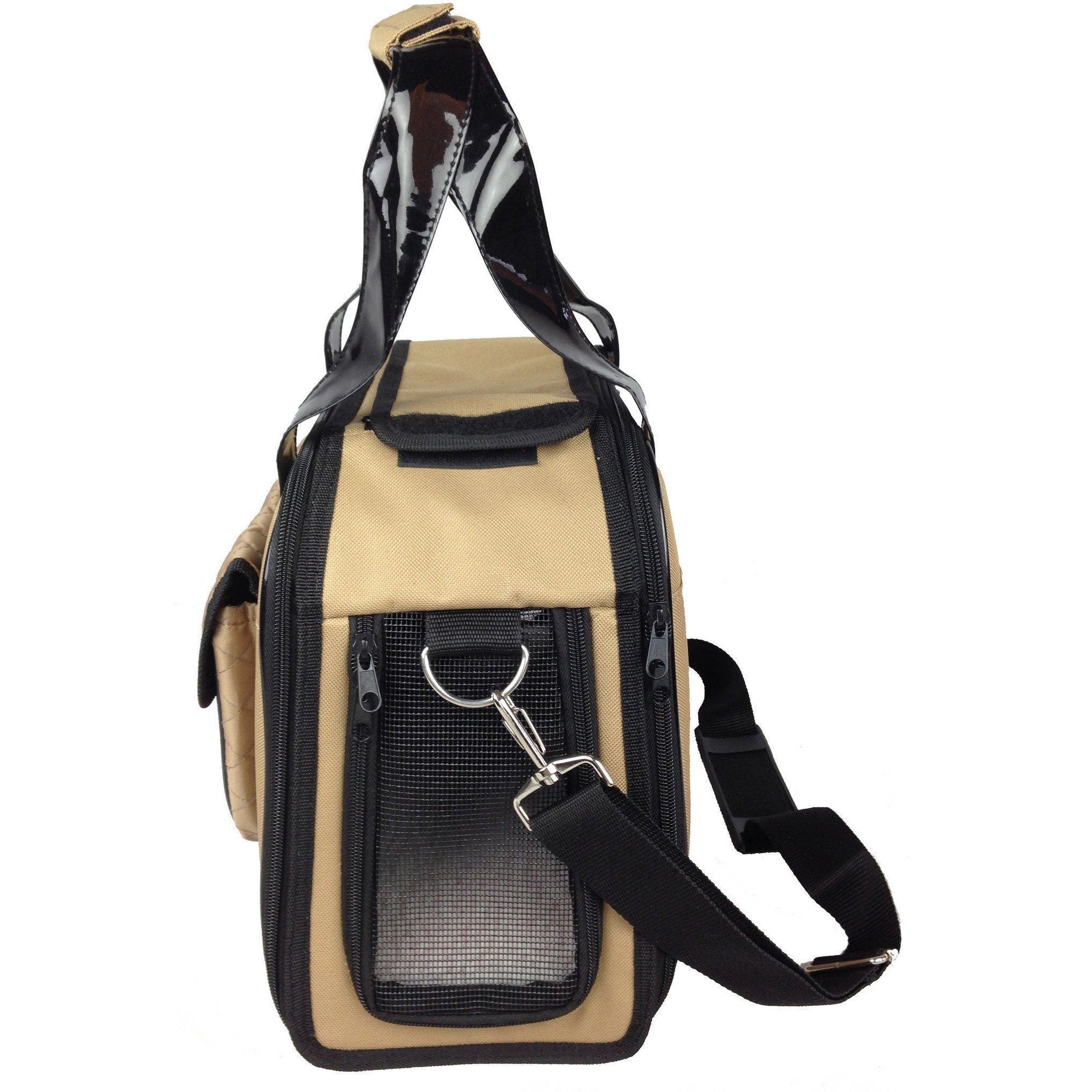 Pet Life ® Mystique Airline Approved Fashion Designer Travel Pet Dog Carrier w/ Pouch - P's One-Stop Shop 