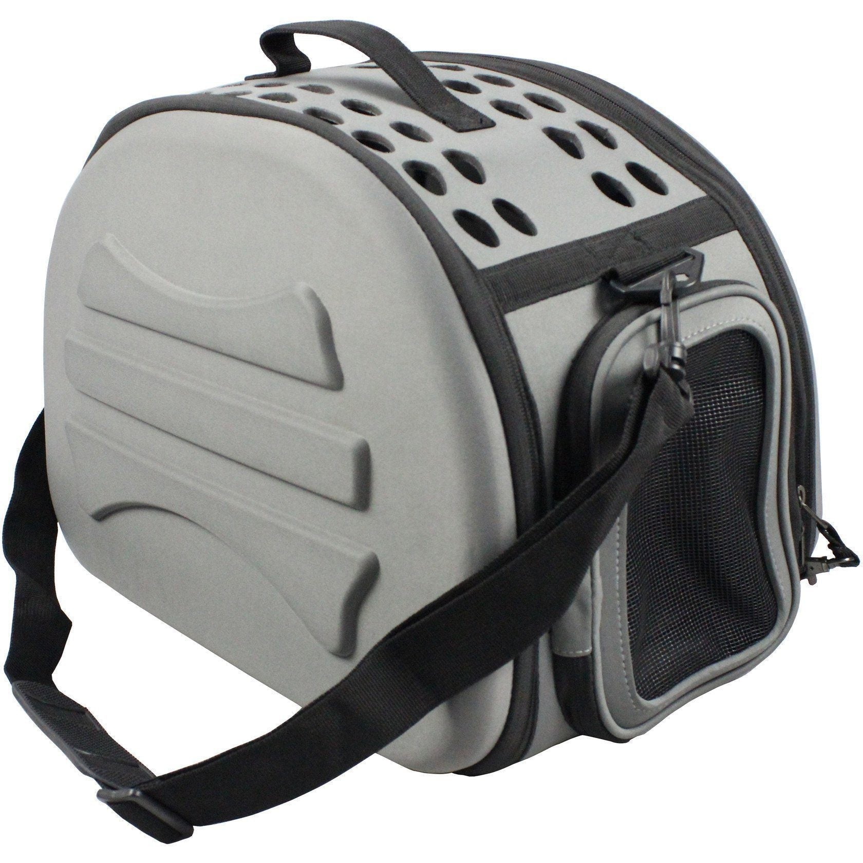 Pet Life ® 'Narrow Shelled' Lightweight Collapsible Military Grade Fashion Designer Travel Pet Dog Carrier Crate - P's One-Stop Shop 
