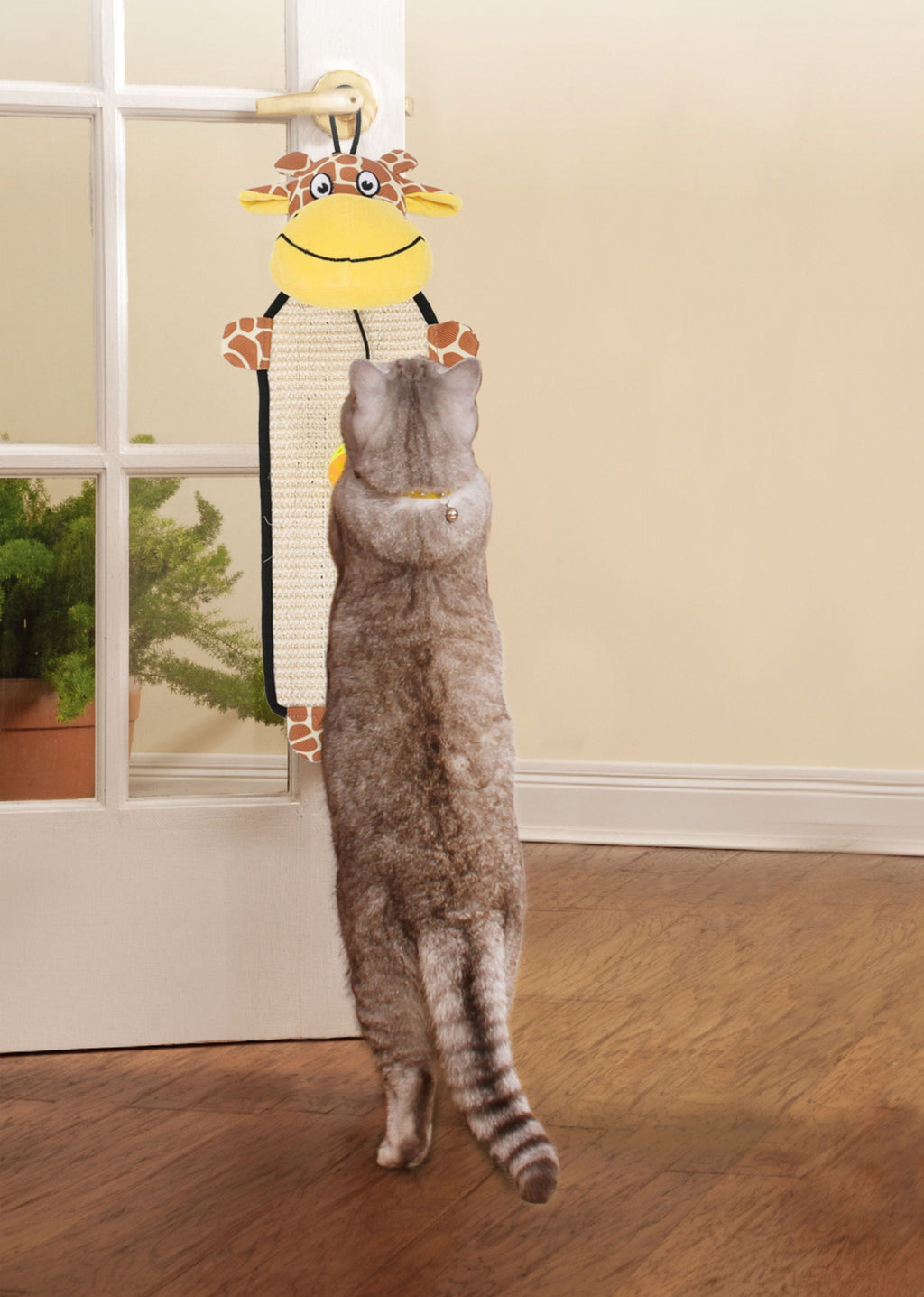 Pet Life ® 'Paw-Pleasant' Hanging Sisal & Jute Carpet Kitty Cat Scratcher with Toy - P's One-Stop Shop 