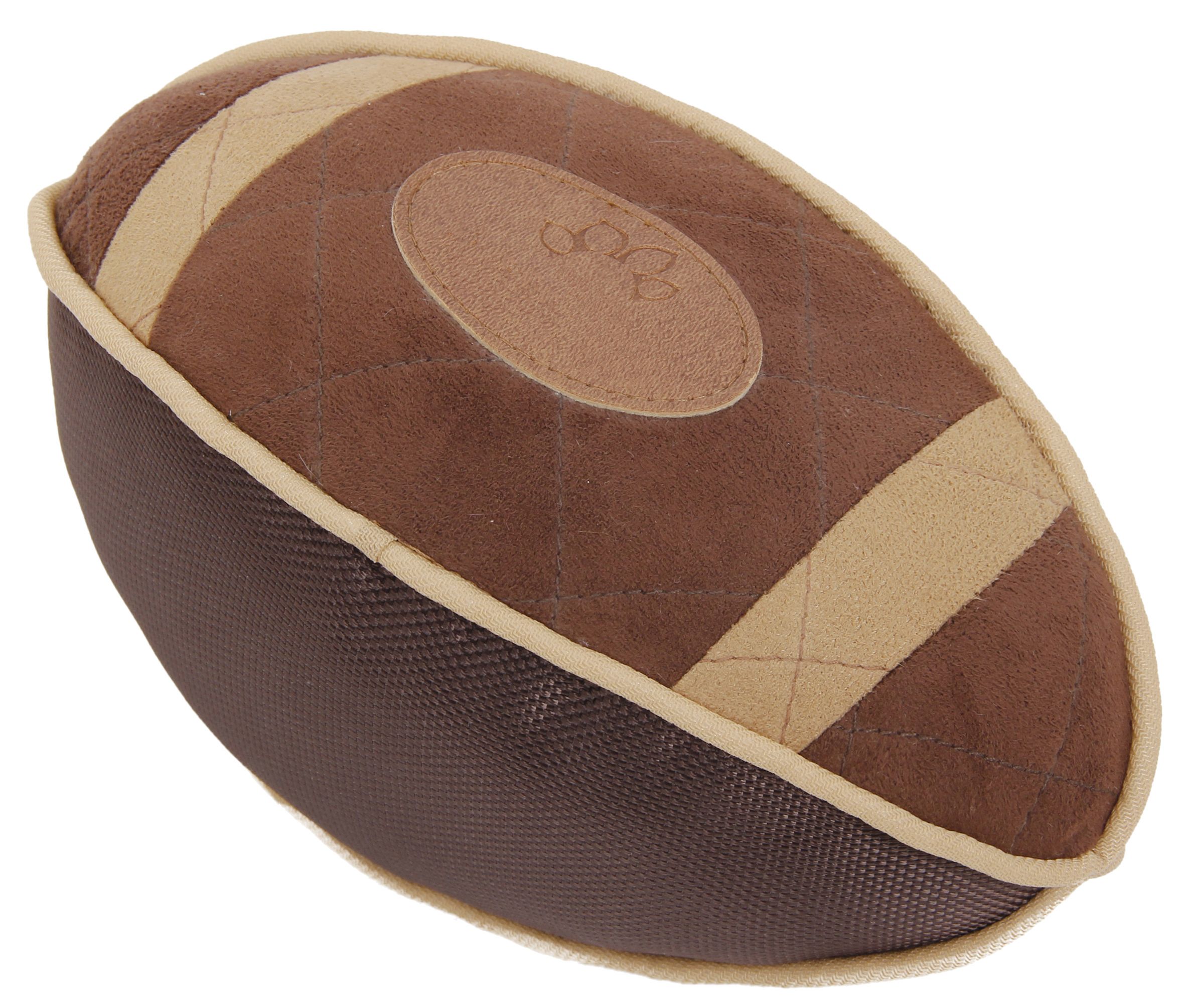 Pet Life ® 'Pugskin' Durable Oxford Nylon and Mesh Plush Squeaky Football Dog Toy - P's One-Stop Shop 