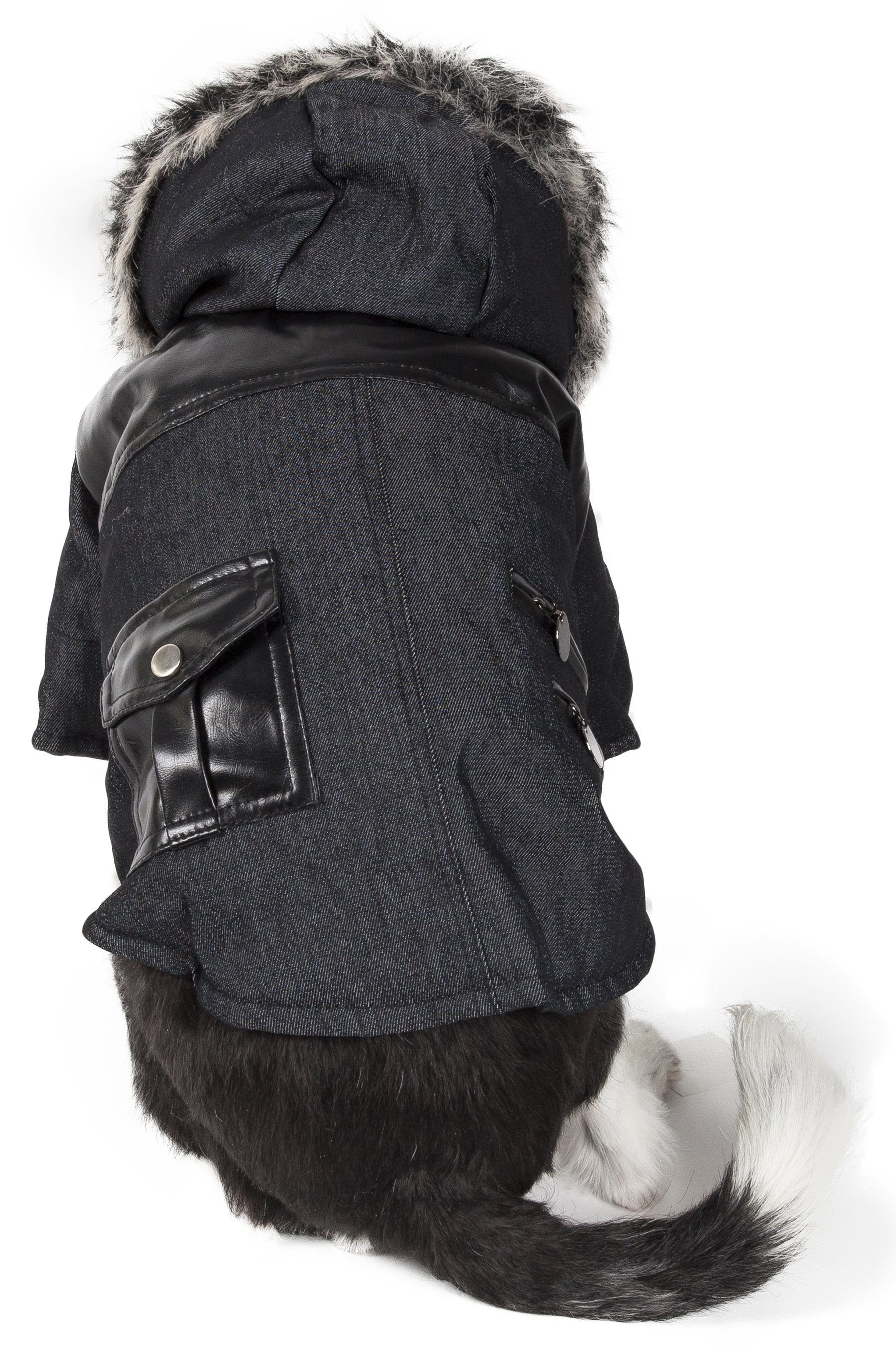 Pet Life ® 'Ruff-Choppered' Denim Fashioned Wool Dog Coat Jacket - P's One-Stop Shop 