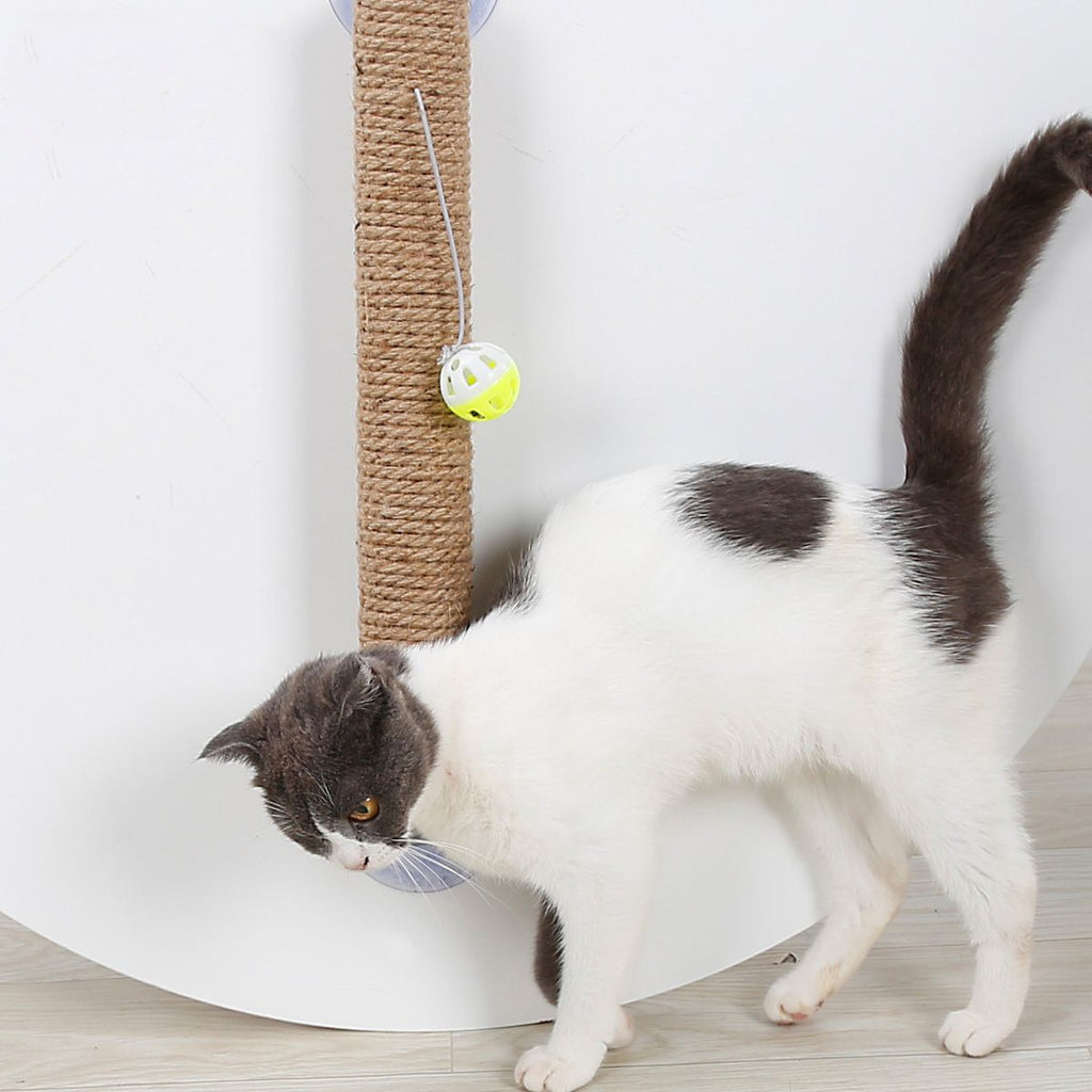 Pet Life ® 'Stick N' Claw' Sisal Rope and Toy Suction Cup Stick Shaped Cat Scratcher - P's One-Stop Shop 