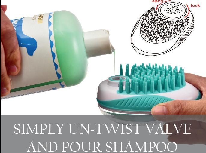 Pet Life ® 'Swasher' Shampoo Dispensing Massage and Bathing Brush - P's One-Stop Shop 