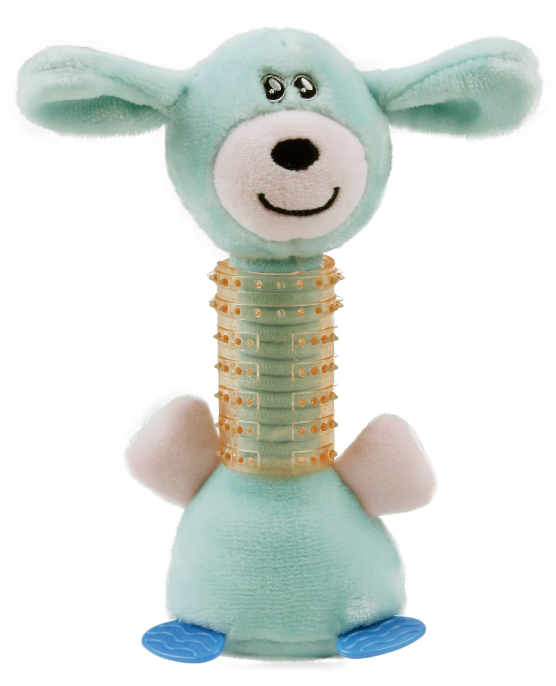 Pet Life ® Totty-Chew' Plush and Rubber Squeaking Newborn Teething Cat and Dog Toy - P's One-Stop Shop 