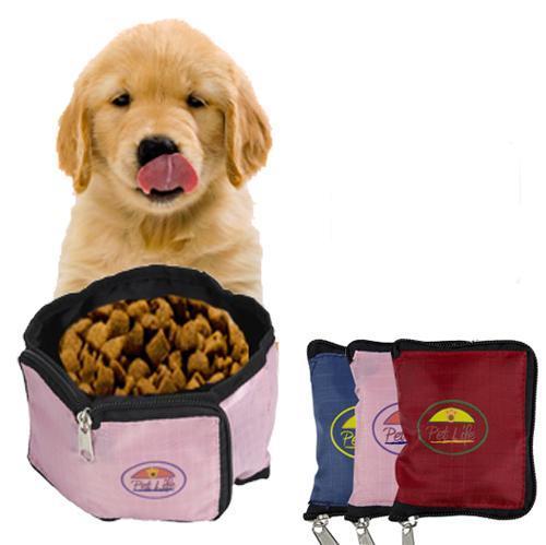 Pet Life ® Wallet Folding Waterproof Zippered Folding Pet Travel Cat and Dog Bowl - P's One-Stop Shop 