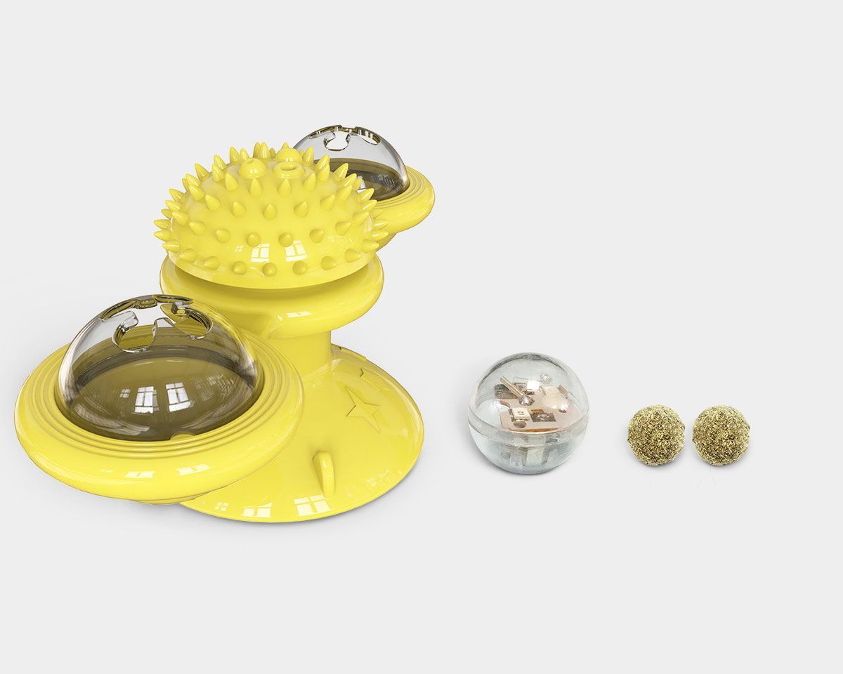 Pet Life ® 'Windmill' Rotating Suction Cup Spinning Cat Toy - P's One-Stop Shop 