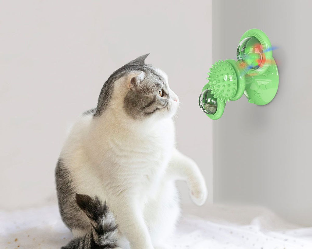 Pet Life ® 'Windmill' Rotating Suction Cup Spinning Cat Toy - P's One-Stop Shop 