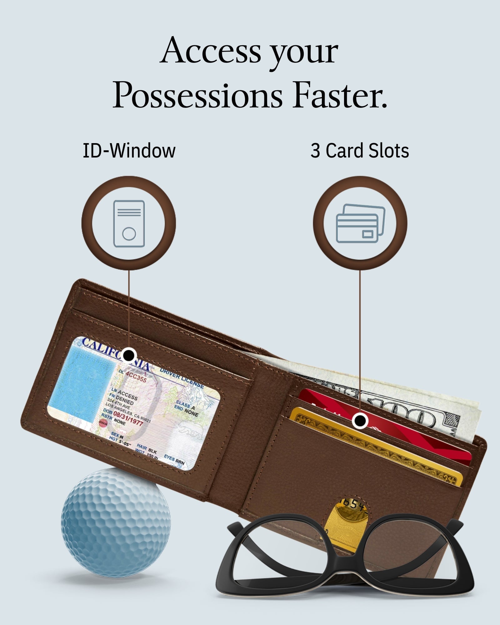 Pull Strap Bifold Wallet - P's One-Stop Shop 