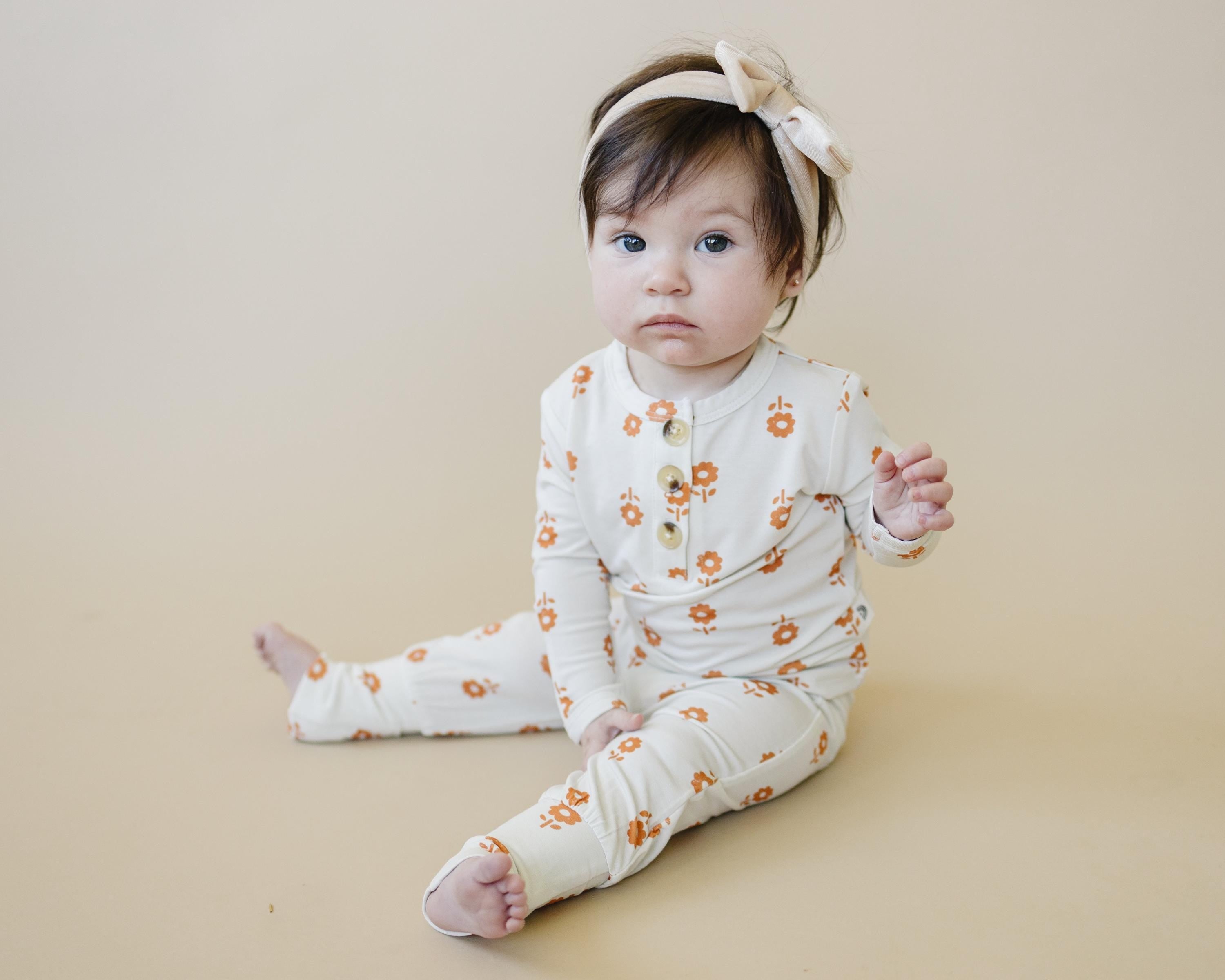 Pumpkin Posie Bamboo Pajamas: Fall Baby & Toddler PJs - P's One-Stop Shop 