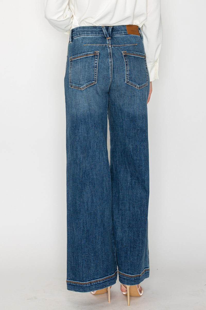 Relaxed High Rise Palazzo Jeans - P's One-Stop Shop 