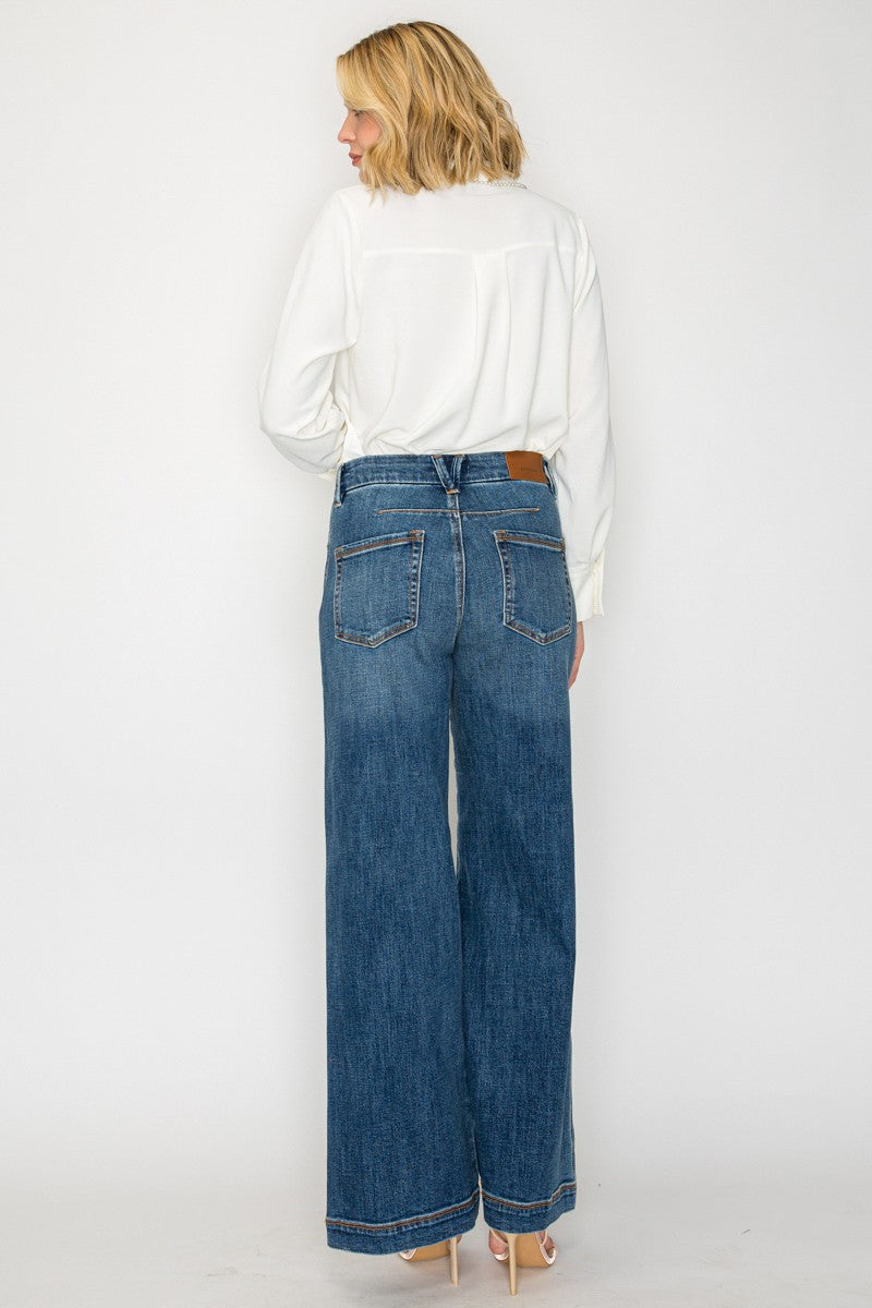 Relaxed High Rise Palazzo Jeans - P's One-Stop Shop 